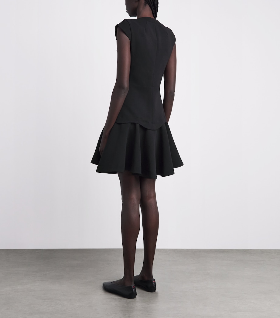 Sandro Paris Womens Structured Buttoned Mini Dress Black Image 4