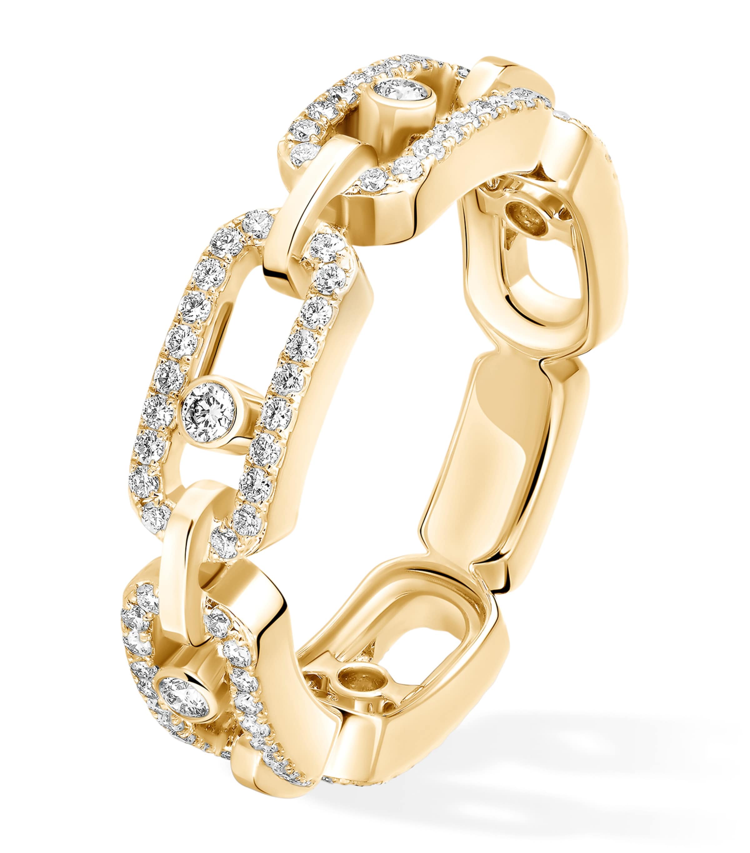 Messika Move Link Yellow Gold and Diamond Pavé Ring (0.43ct) Yellow Gold Image 1