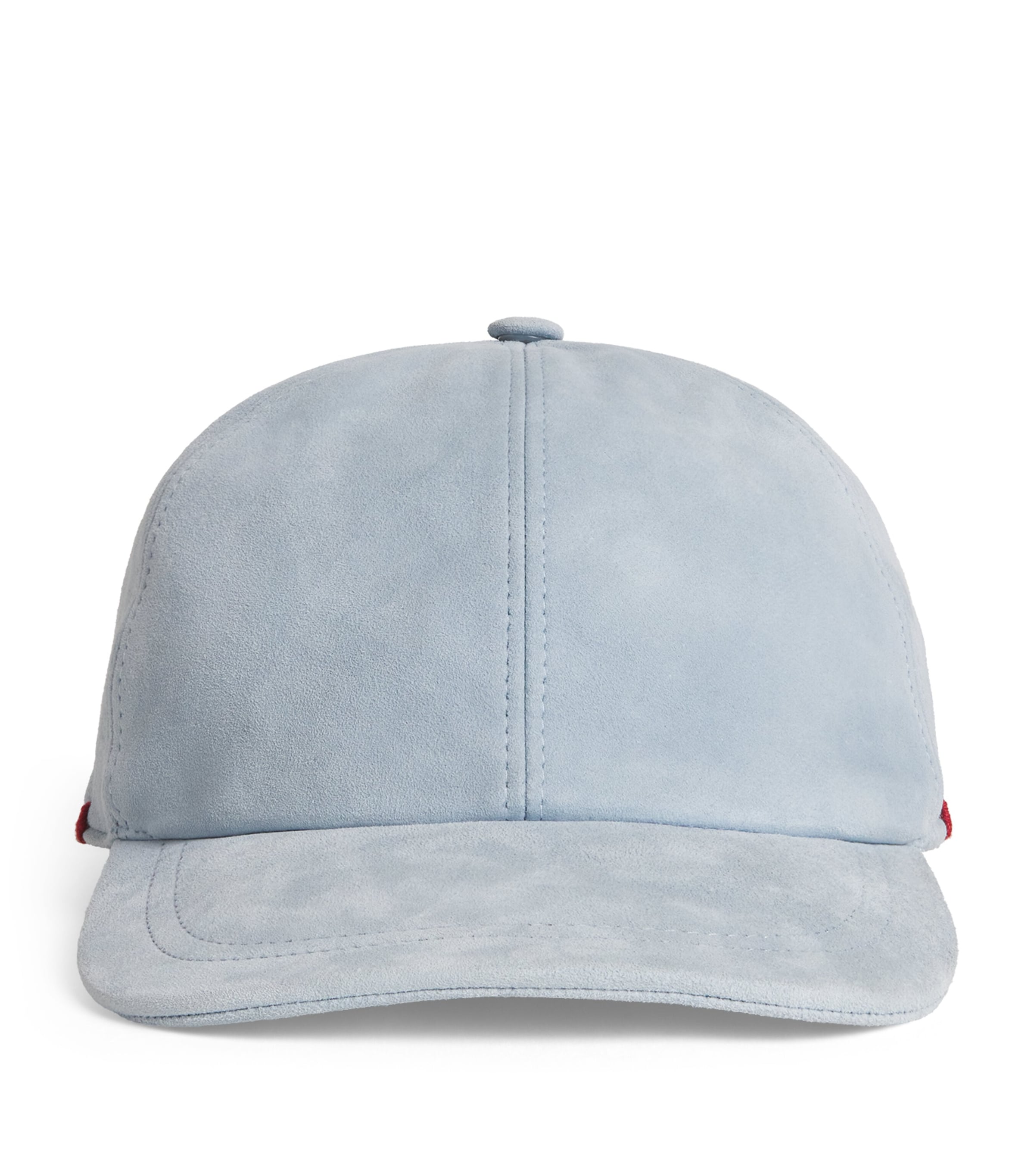 Isaia Suede Embroidered Baseball Cap In Blue
