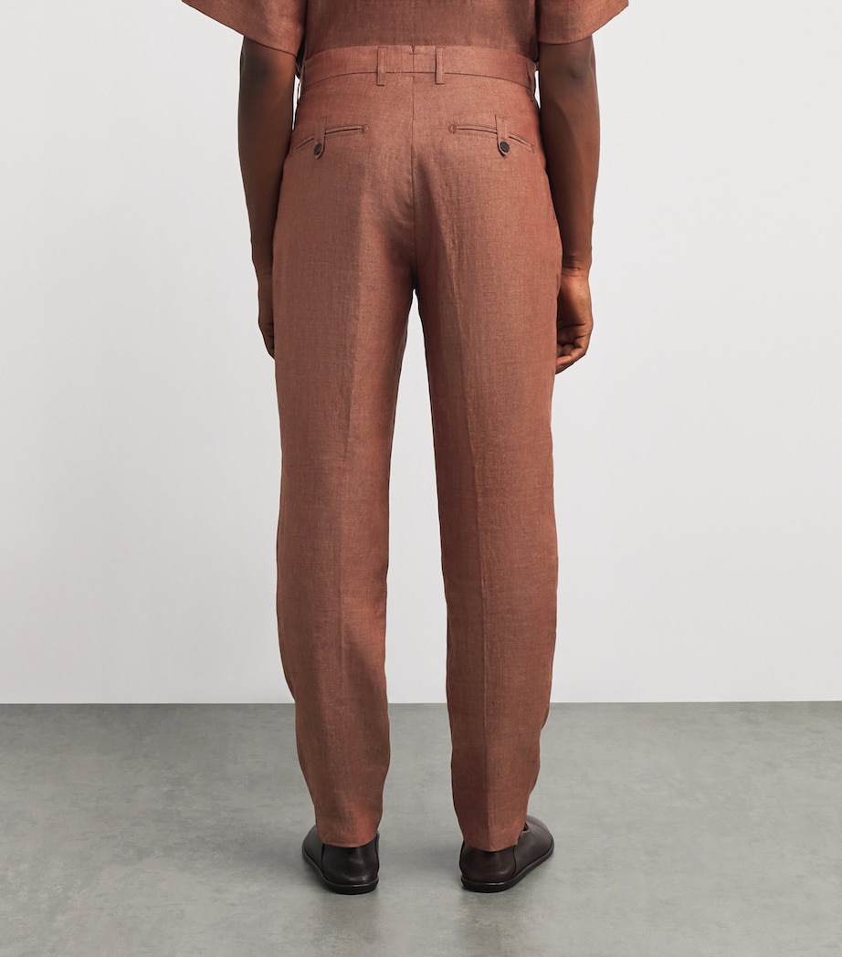 x Harrods Linen Tailored Trousers VICUNA Image 4