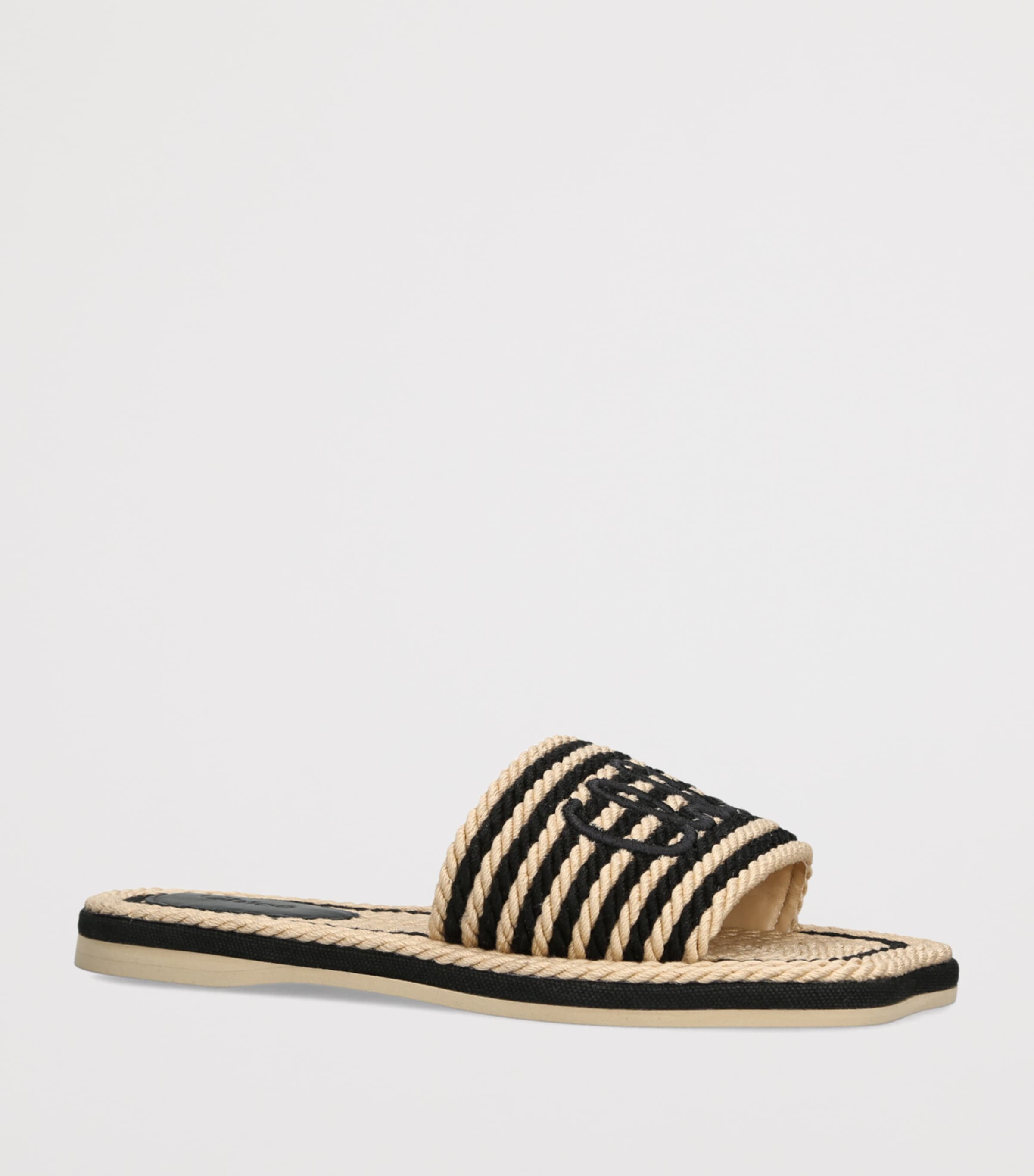 Chloé Woven Logo Sandals Blk/white Image 3