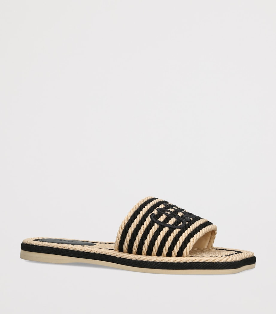 Chloé Woven Logo Sandals Blk/white Image 3
