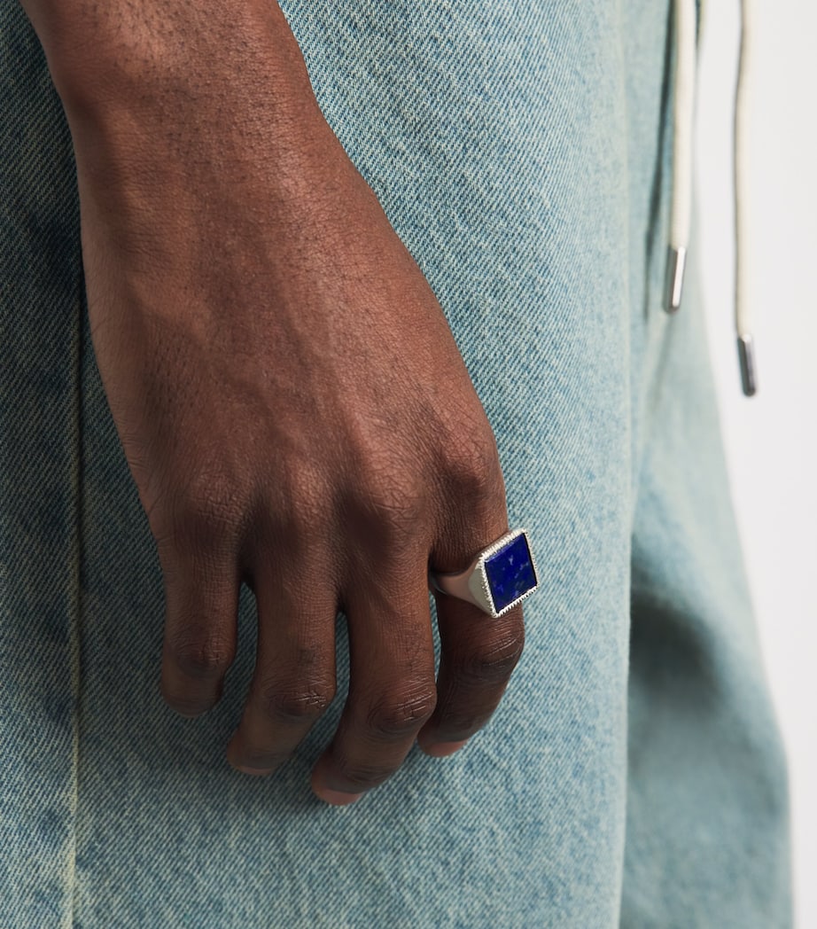 Bleue Burnham Sterling Silver and Lapis Lazuli Artists Signet Ring Silver Image 4