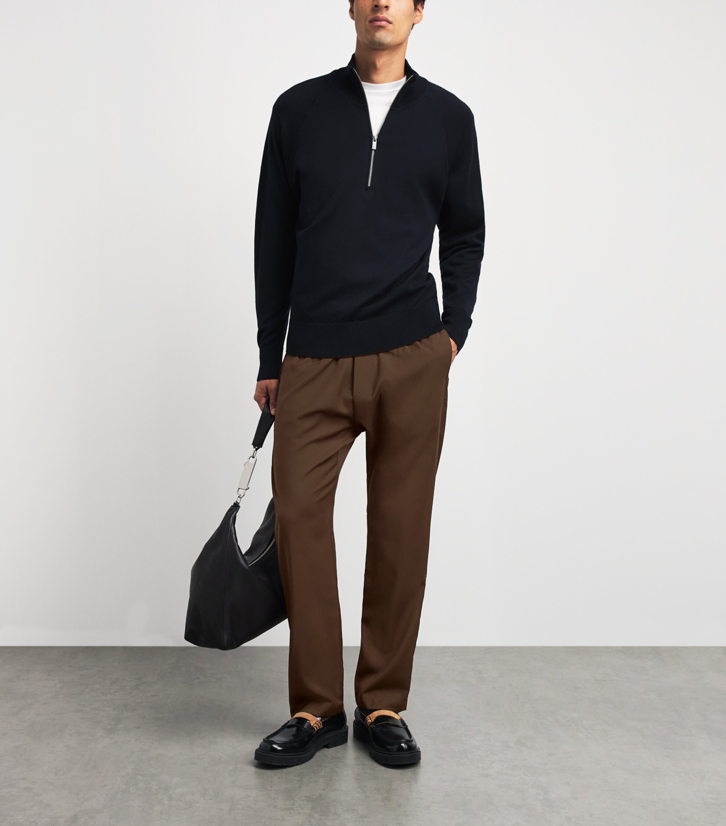 Barena Mens Virgin Wool Elasticated Trousers Toffee Image 2