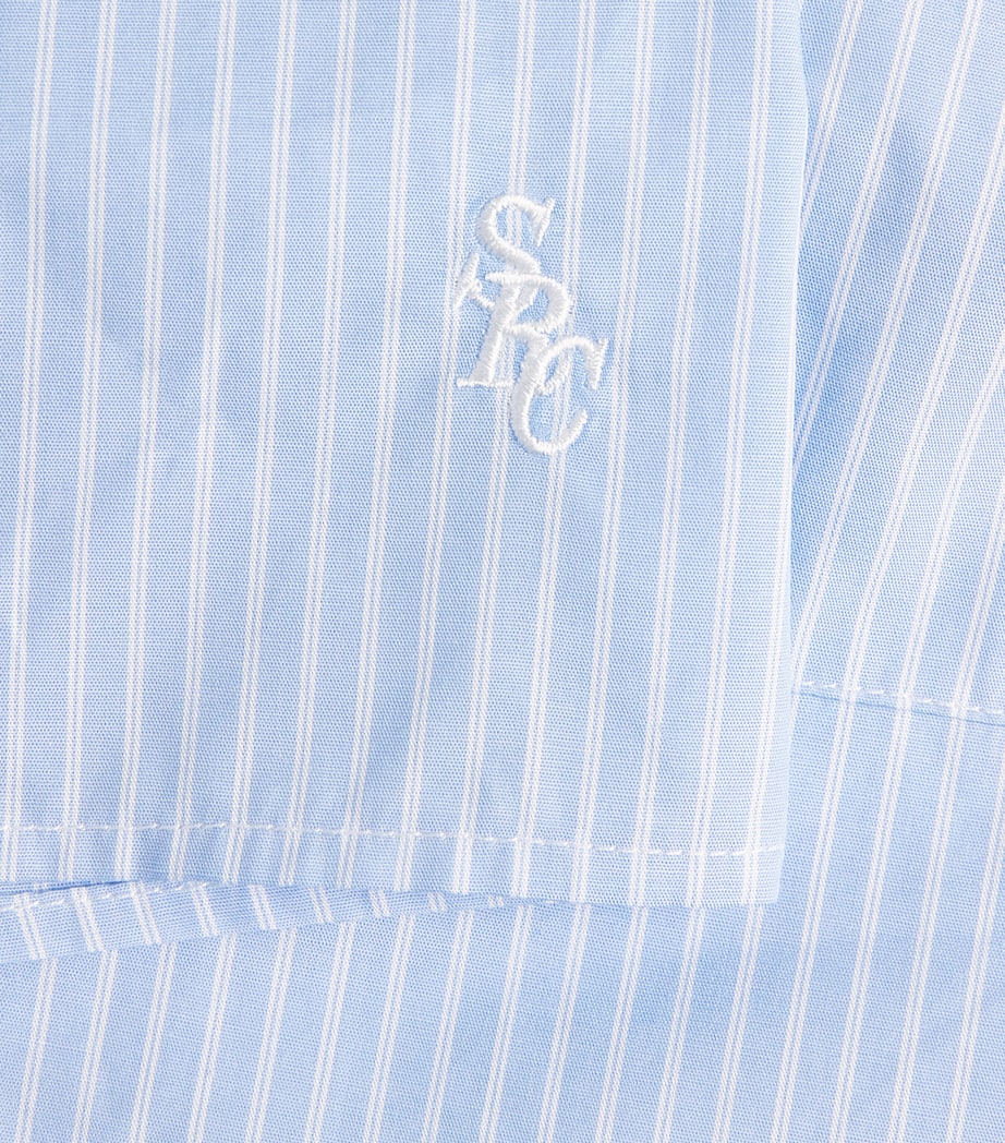 Sporty & Rich Womens Cotton Mini Boxer Shorts Blue Stripe Image 6