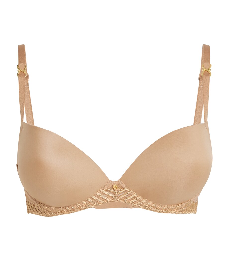 Sheer Emotion Moulded Plunge Bra SAND Image 1