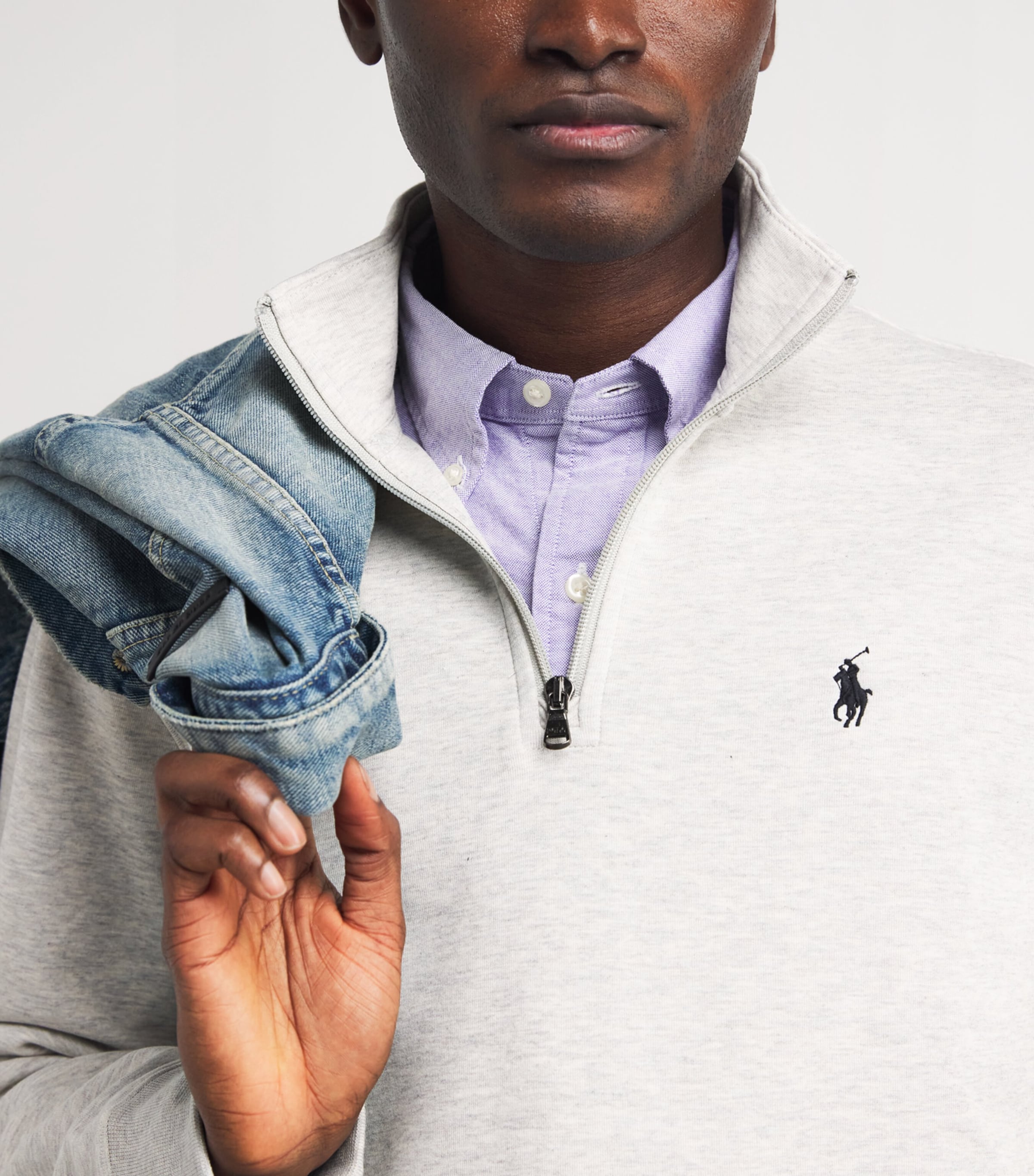 Polo Ralph Lauren Mens Cotton-Blend Quarter-Zip Sweatshirt Lt Sport Image 3