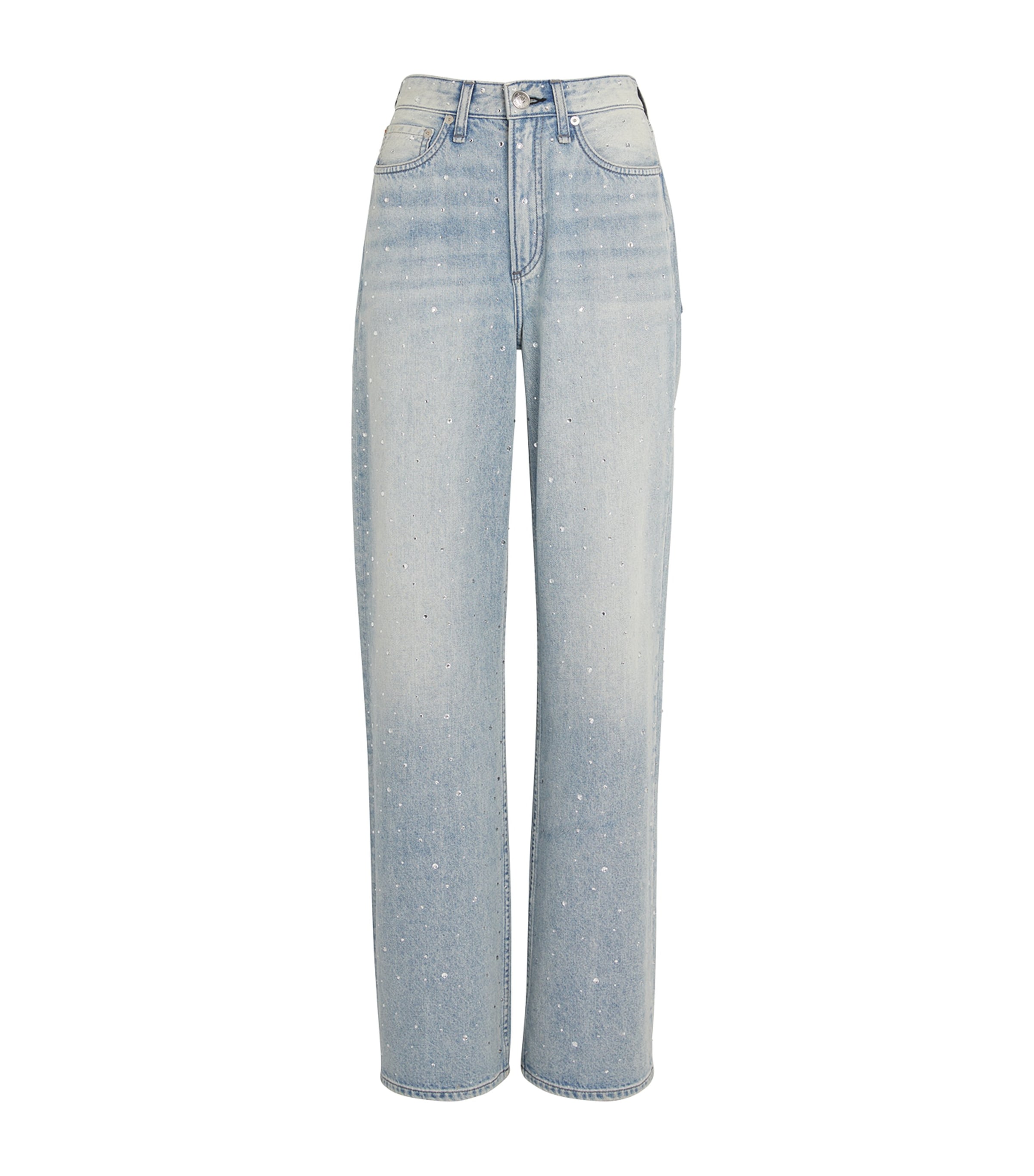 Rag & Bone Embellished Logan Wide-leg Jeans In Blue