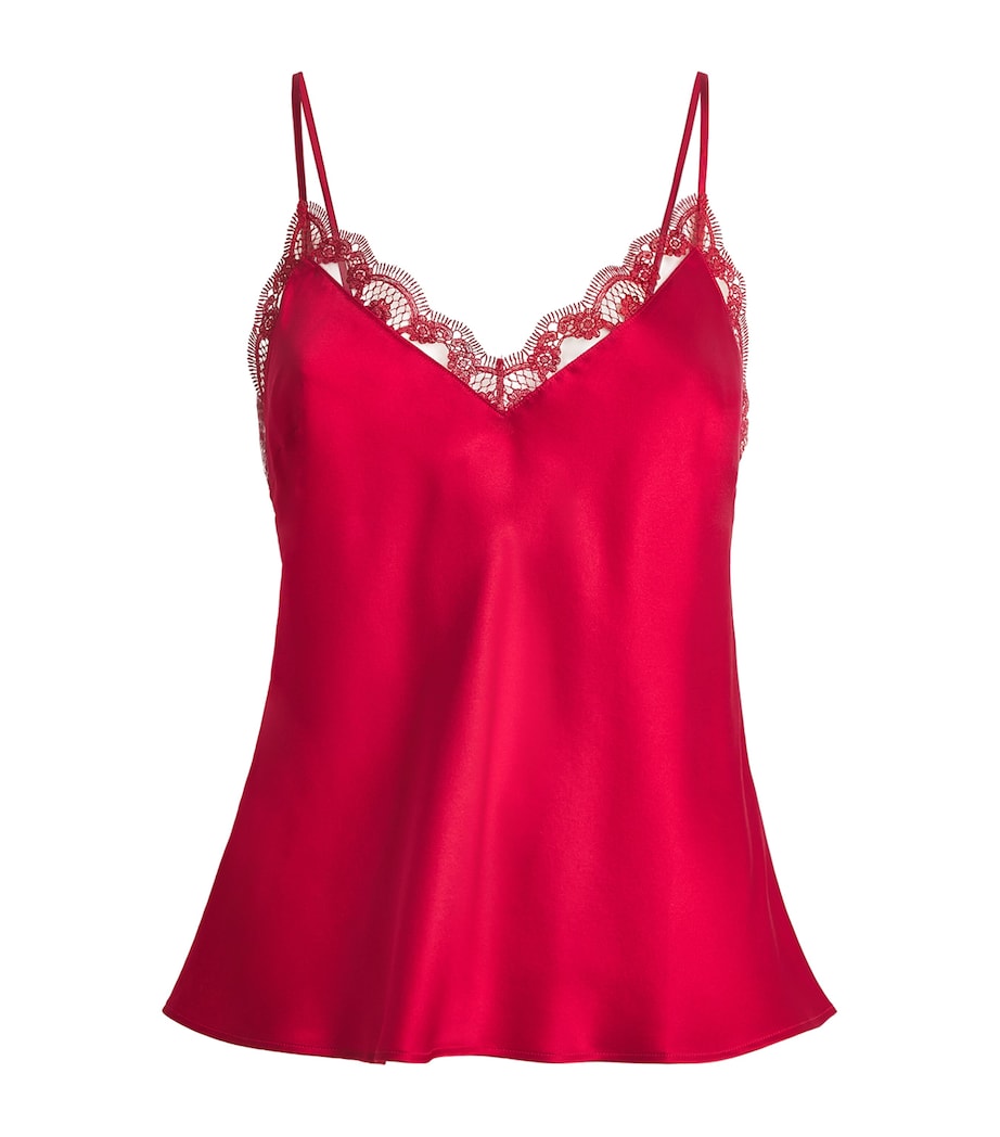 Simone Perele Womens Silk-Blend Love Me Cami Top Opera Red Image 1