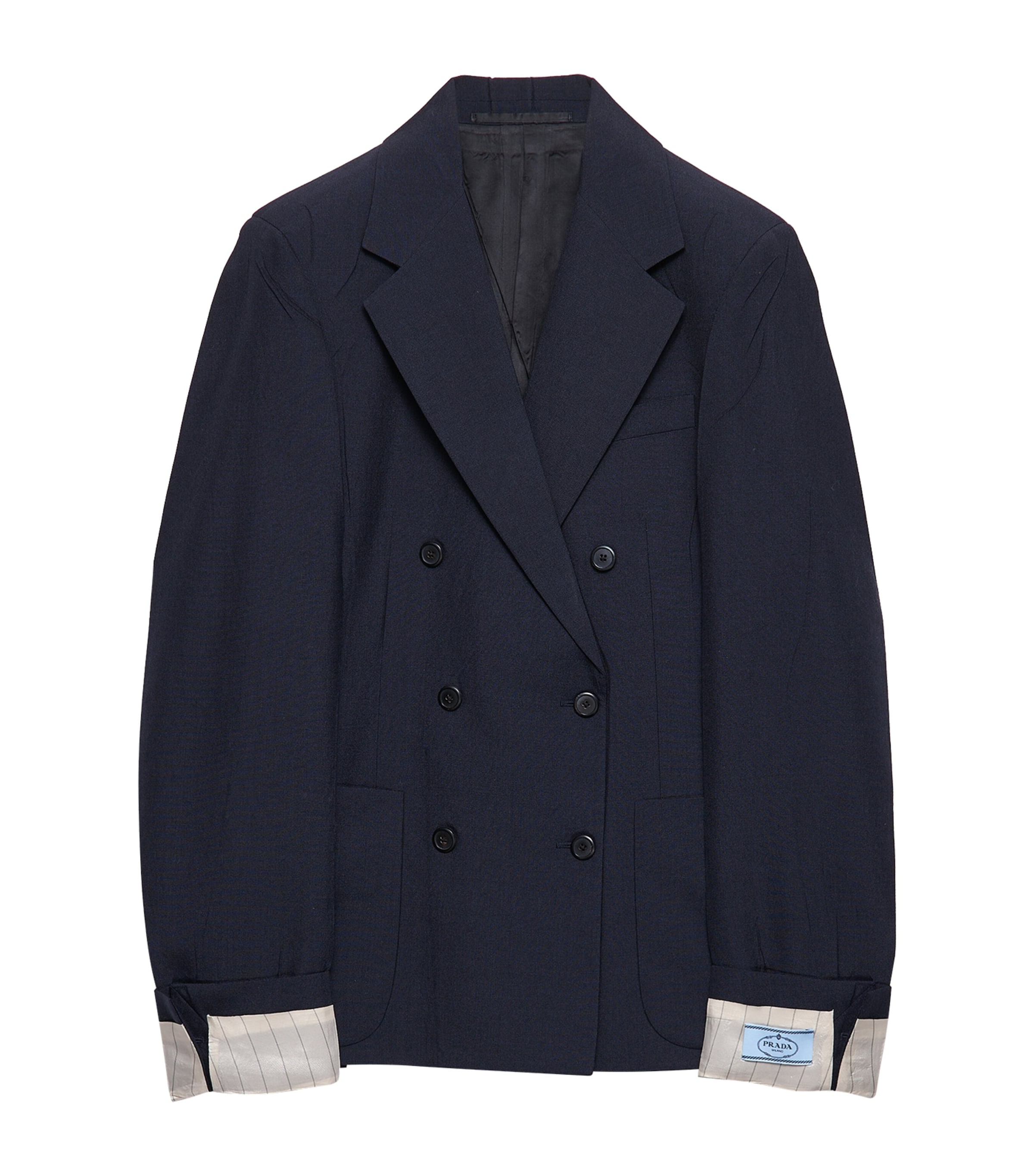 Kid Mohair-Wool Double-Breasted Blazer F0008 Image 1