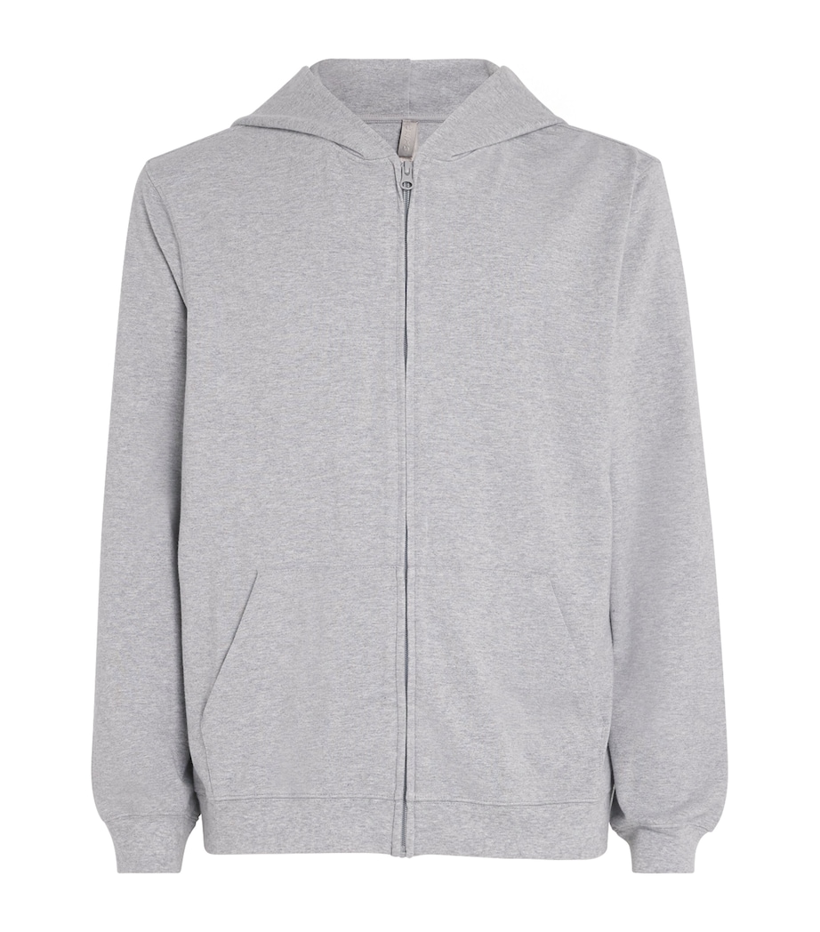 Cotton-Blend Lounge Zip-Up Hoodie HEATHER GREY Image 1