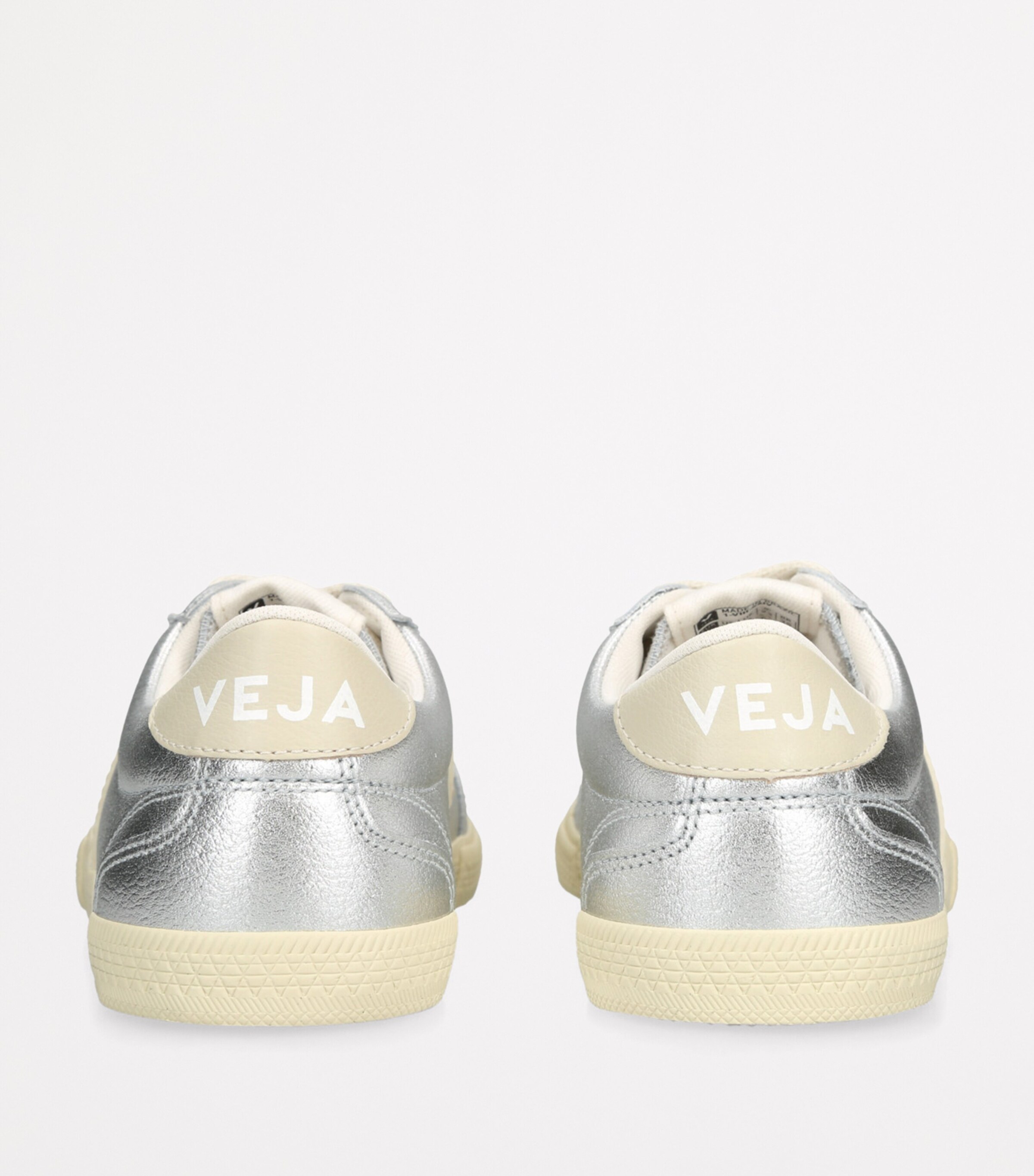 Metallic-Leather Volley Sneakers SILVER Image 2