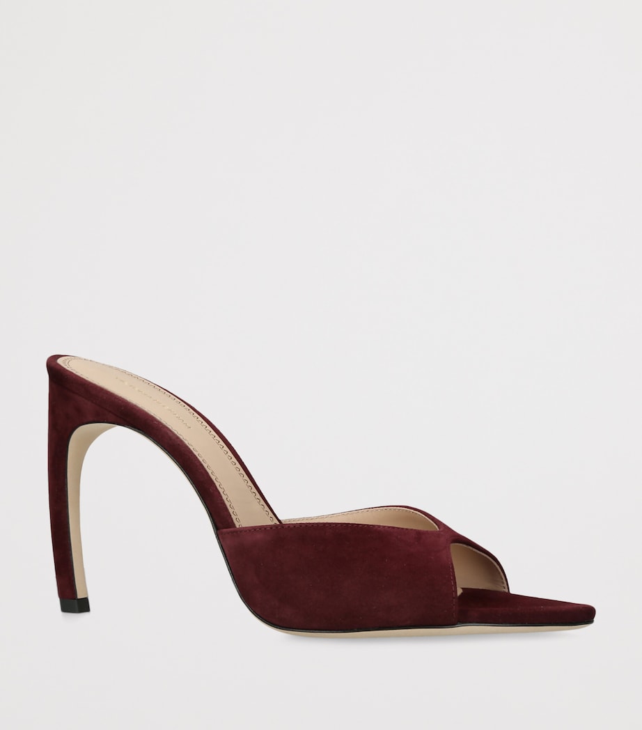 Victoria Beckham Suede Harlow Heeled Mules 100 Wine Image 2