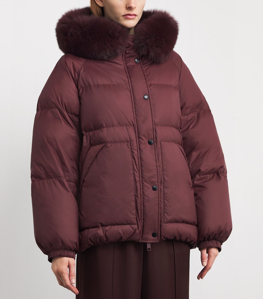Down Fox Fur-Trim Puffer Jacket A6080 Image 3
