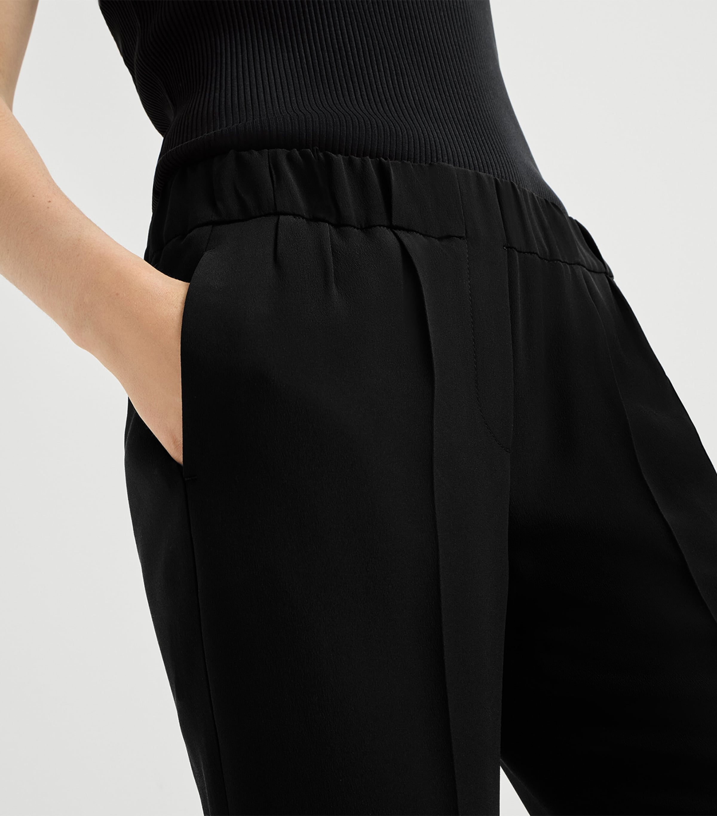 Brunello Cucinelli Womens Crepe Cady Slim Trousers Image 6