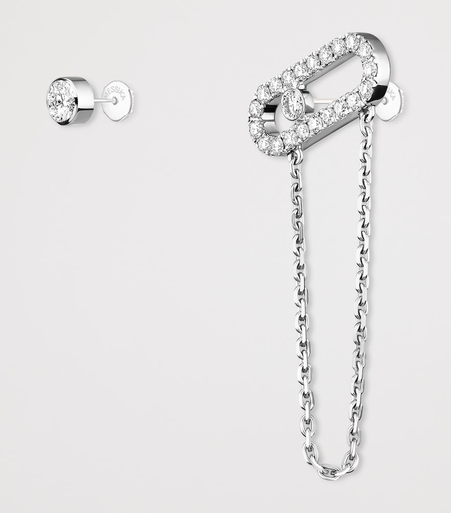 Messika Move Uno White Gold and Diamond Asymmetric Earrings (0.30ct) White Gold Image 3