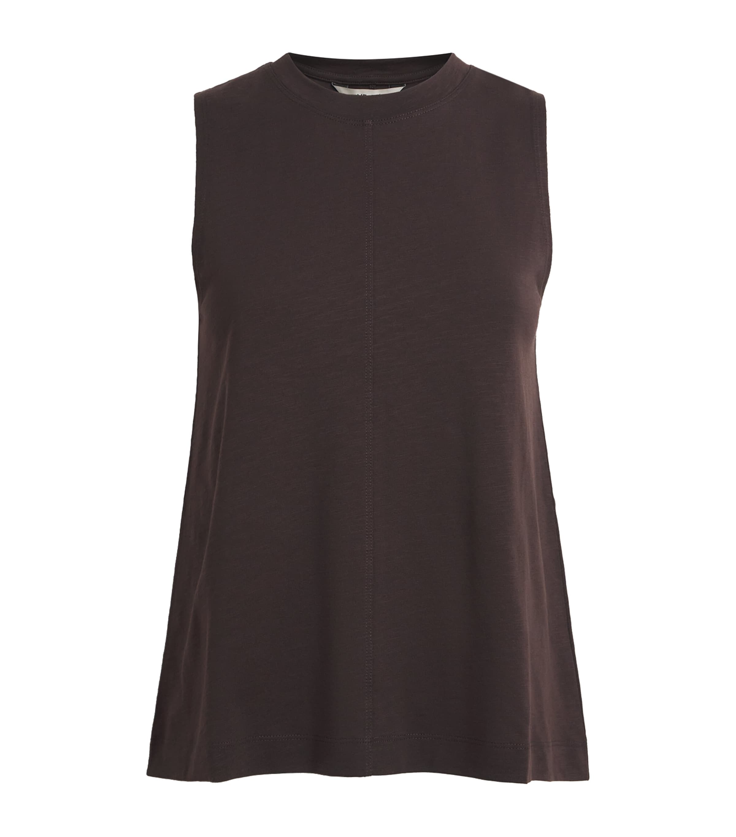 ME+EM Womens Organic Cotton Swing Tank Top Cocoa Brown Image 1