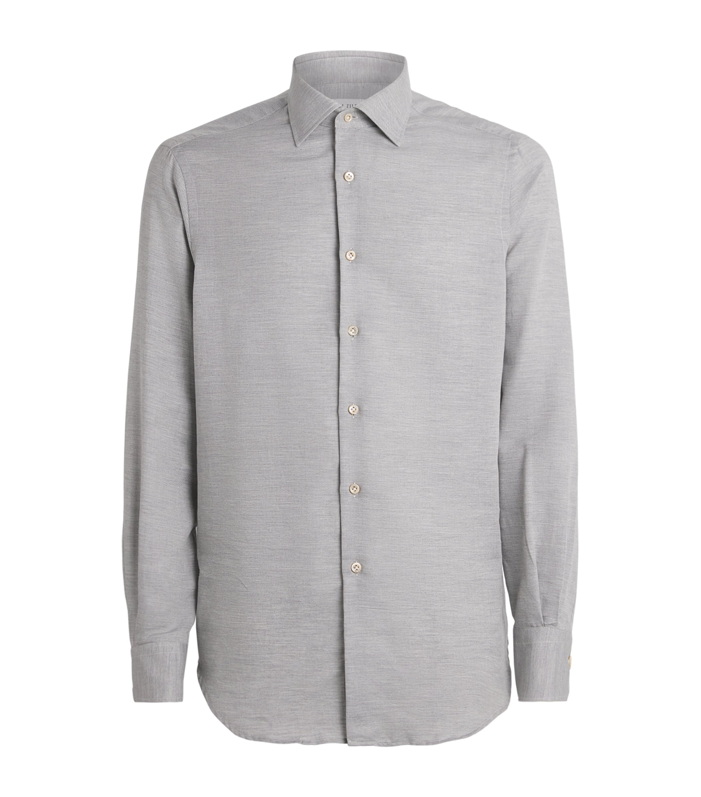 Pal Zileri Mens Cotton-Cashmere Shirt Light Grey Image 1