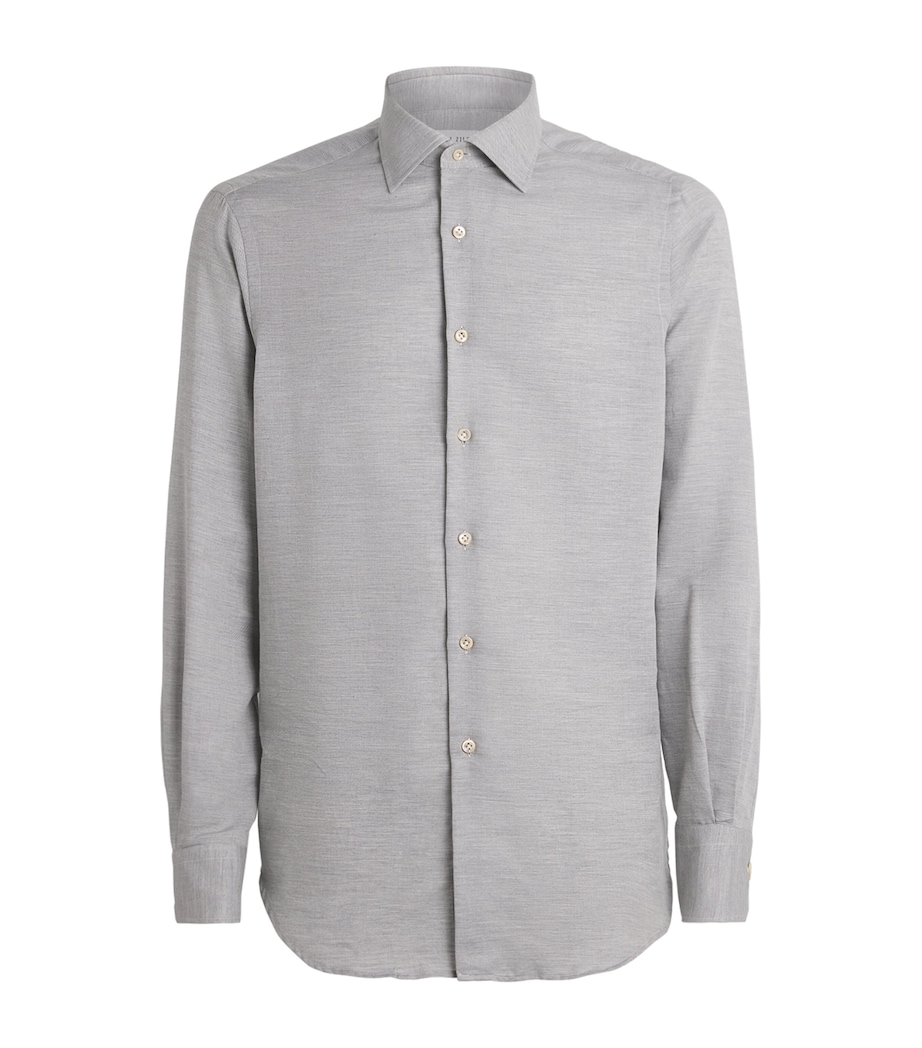 Pal Zileri Mens Cotton-Cashmere Shirt Light Grey Image 1