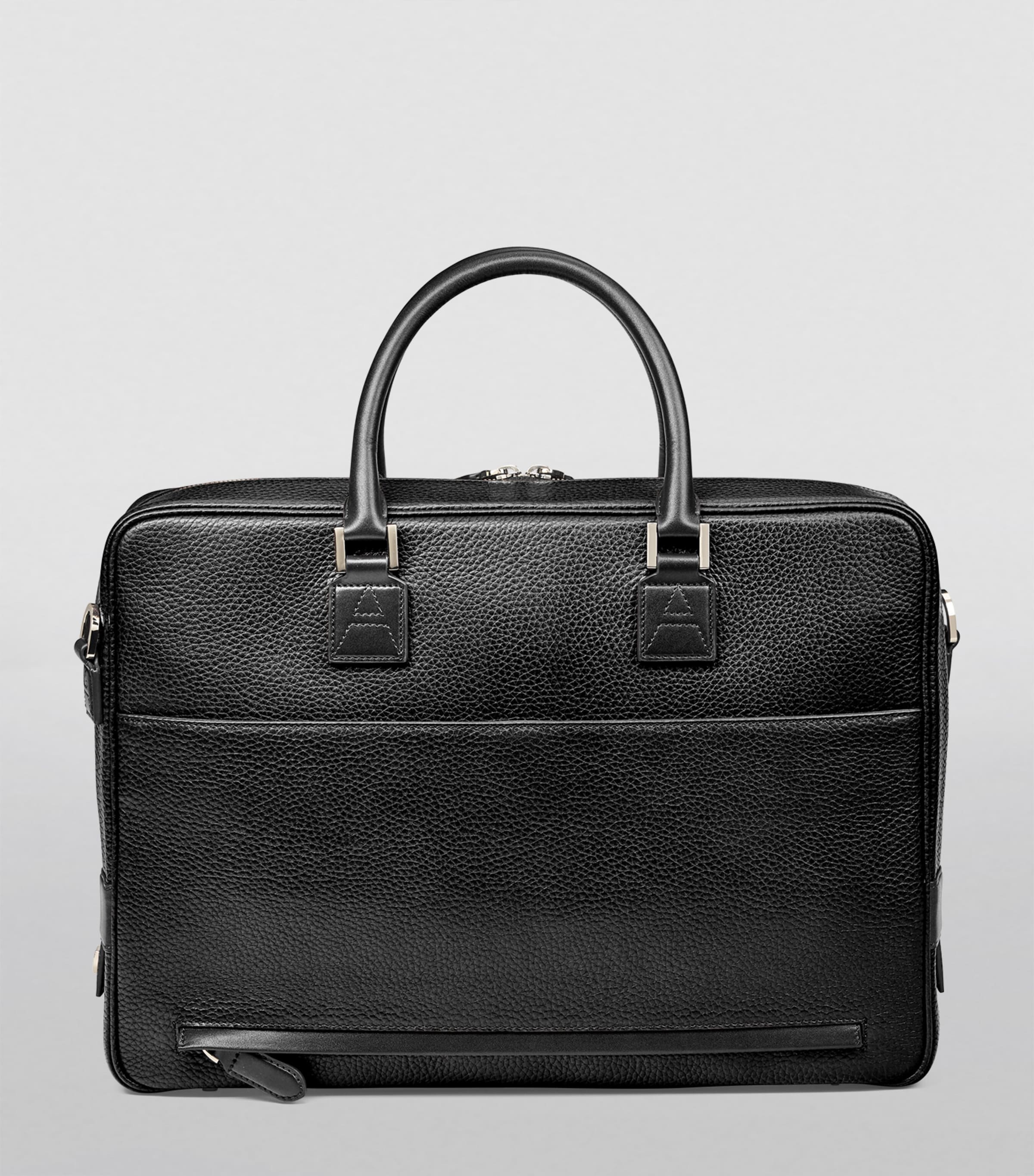 Leather Mount Street Briefcase Bag BLACK Image 3