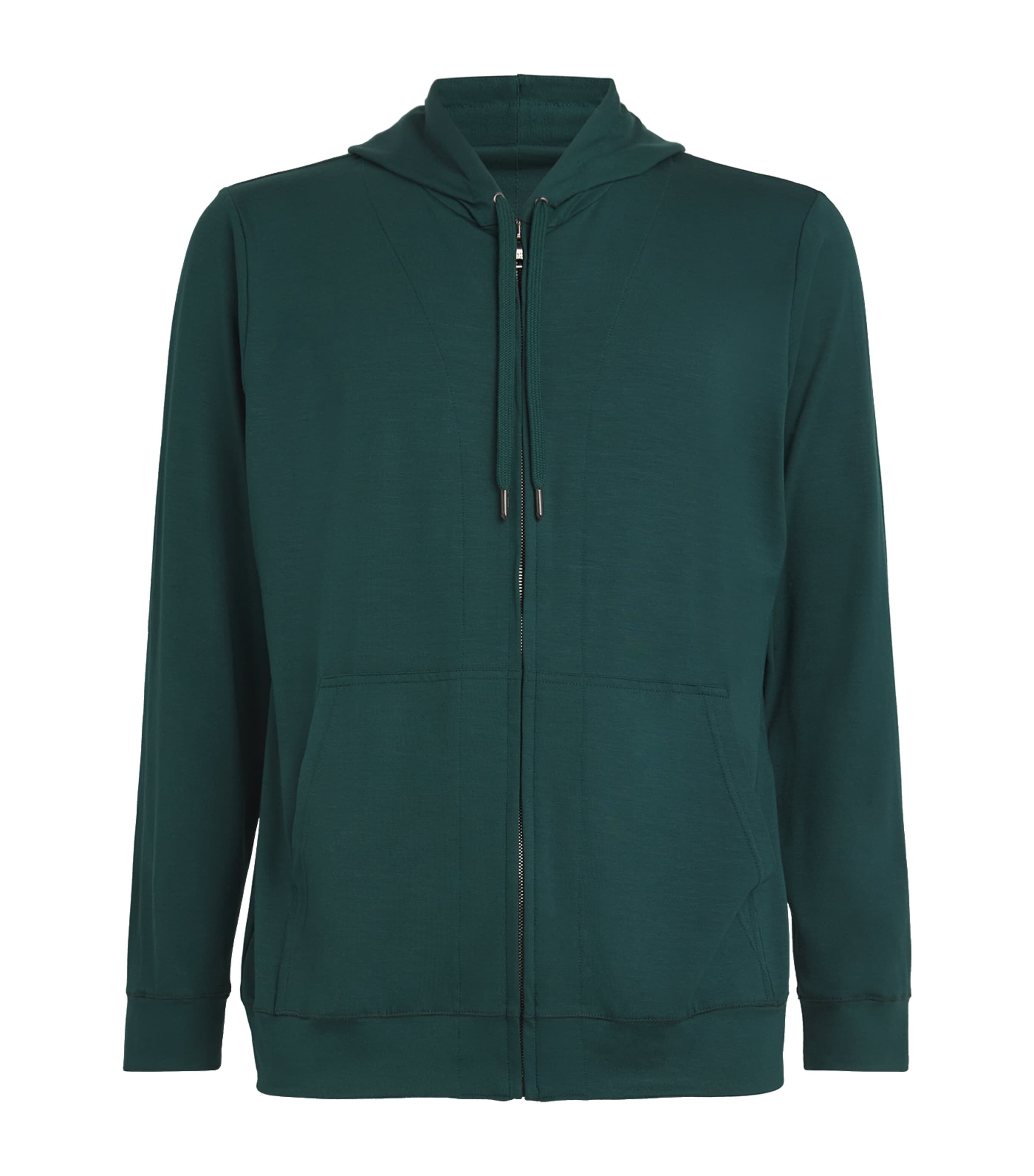 Derek Rose Micro Modal Zipped Hoodie In Green