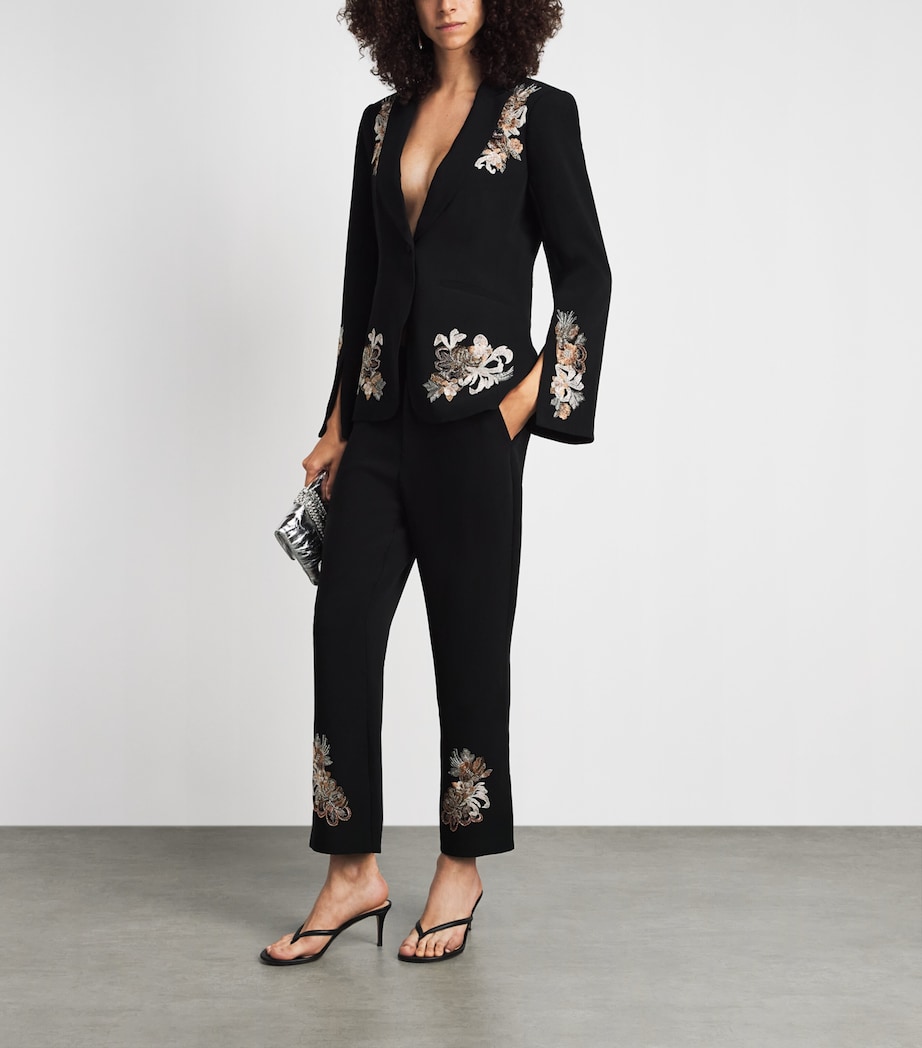 Cinq A Sept Womens Beaded Border Isby Blazer Black/neutral Multi Image 2