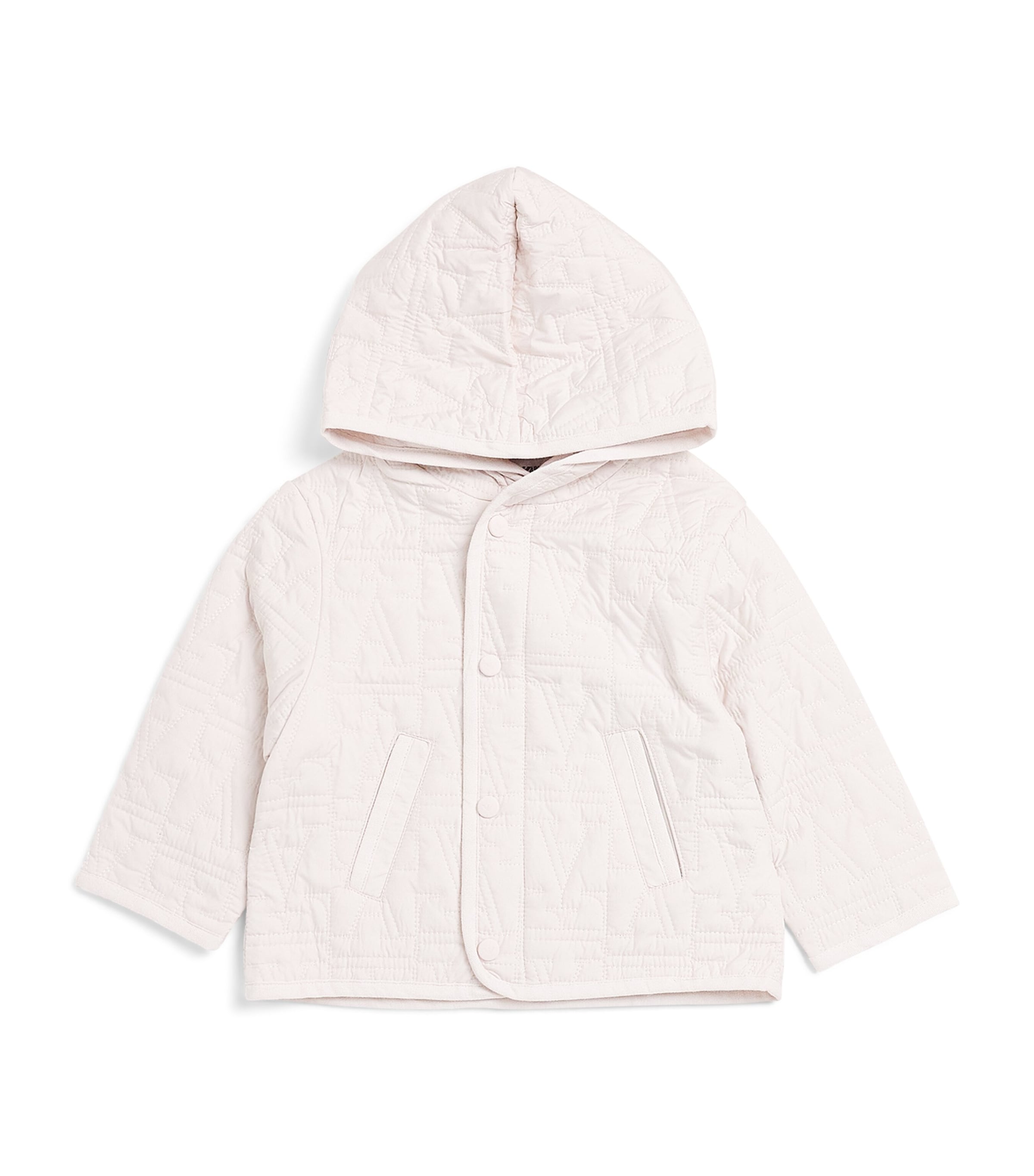 Emporio Armani Kids Logo Quilted Jacket (6-36 Months) White Sand Image 1