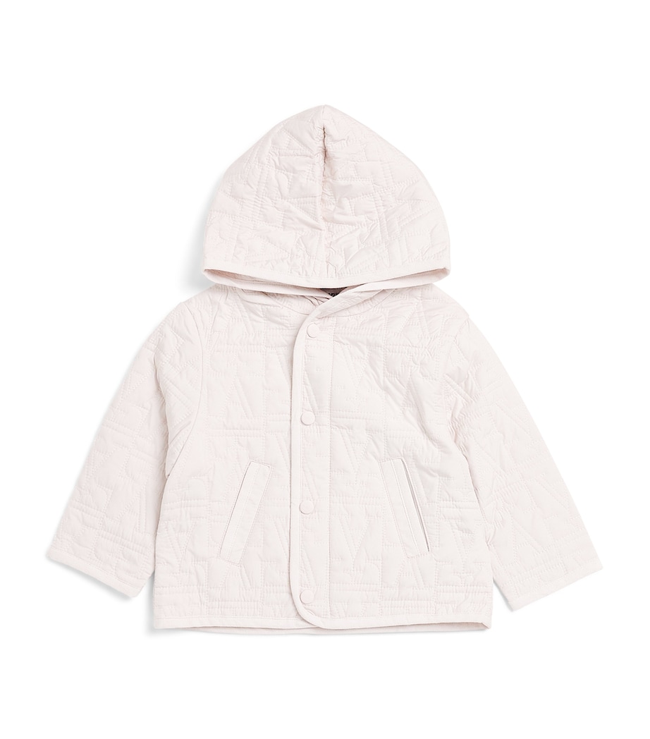Emporio Armani Kids Logo Quilted Jacket (6-36 Months) White Sand Image 1
