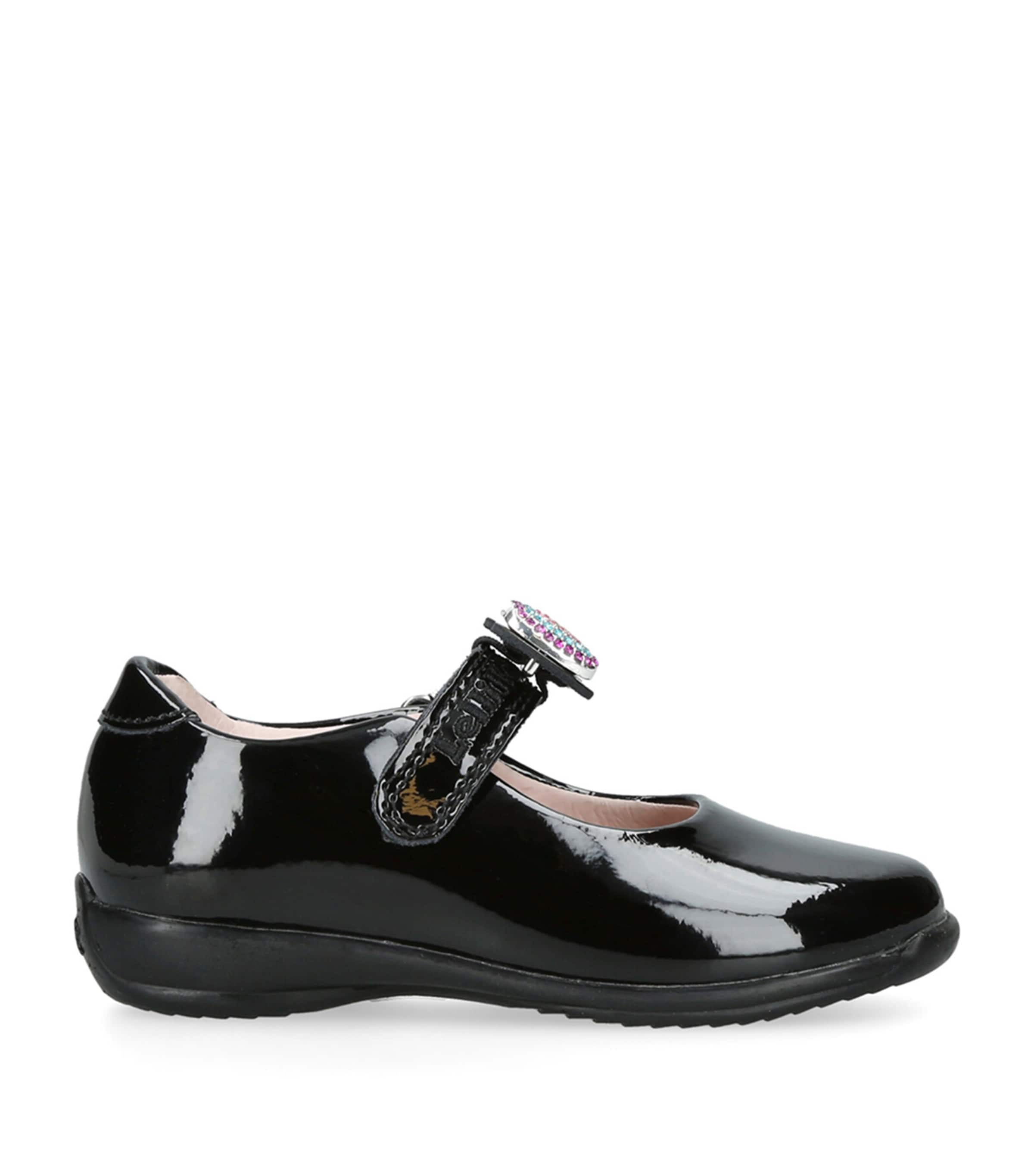 Lelli Kelly Girls Black Kids Erin Crystal-encrusted Bow Patent-leather School Shoes 3-10 Years