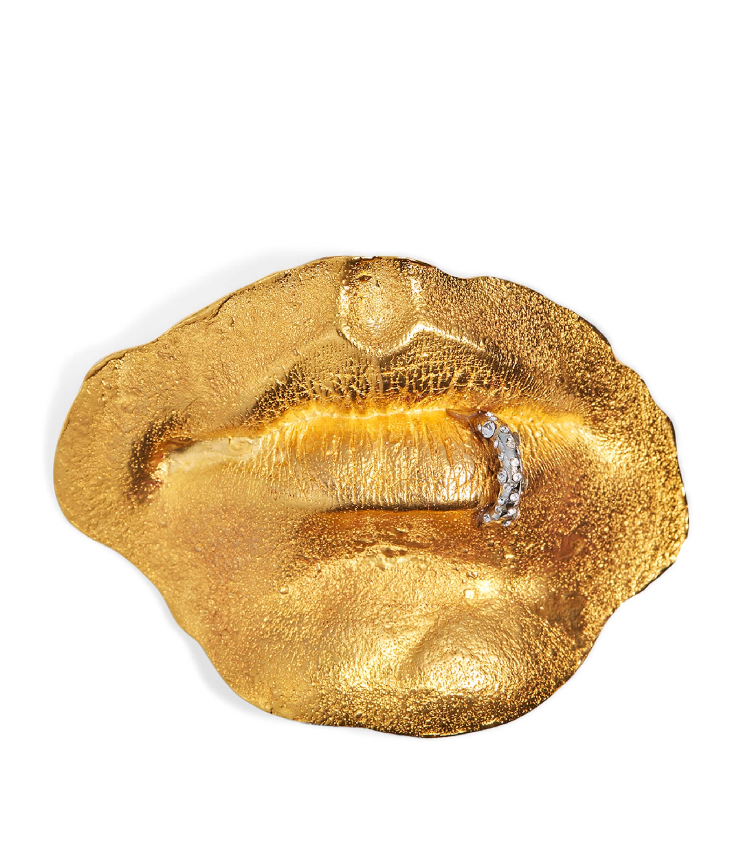 Pierced Mouth Brooch 001GOLD Image 1