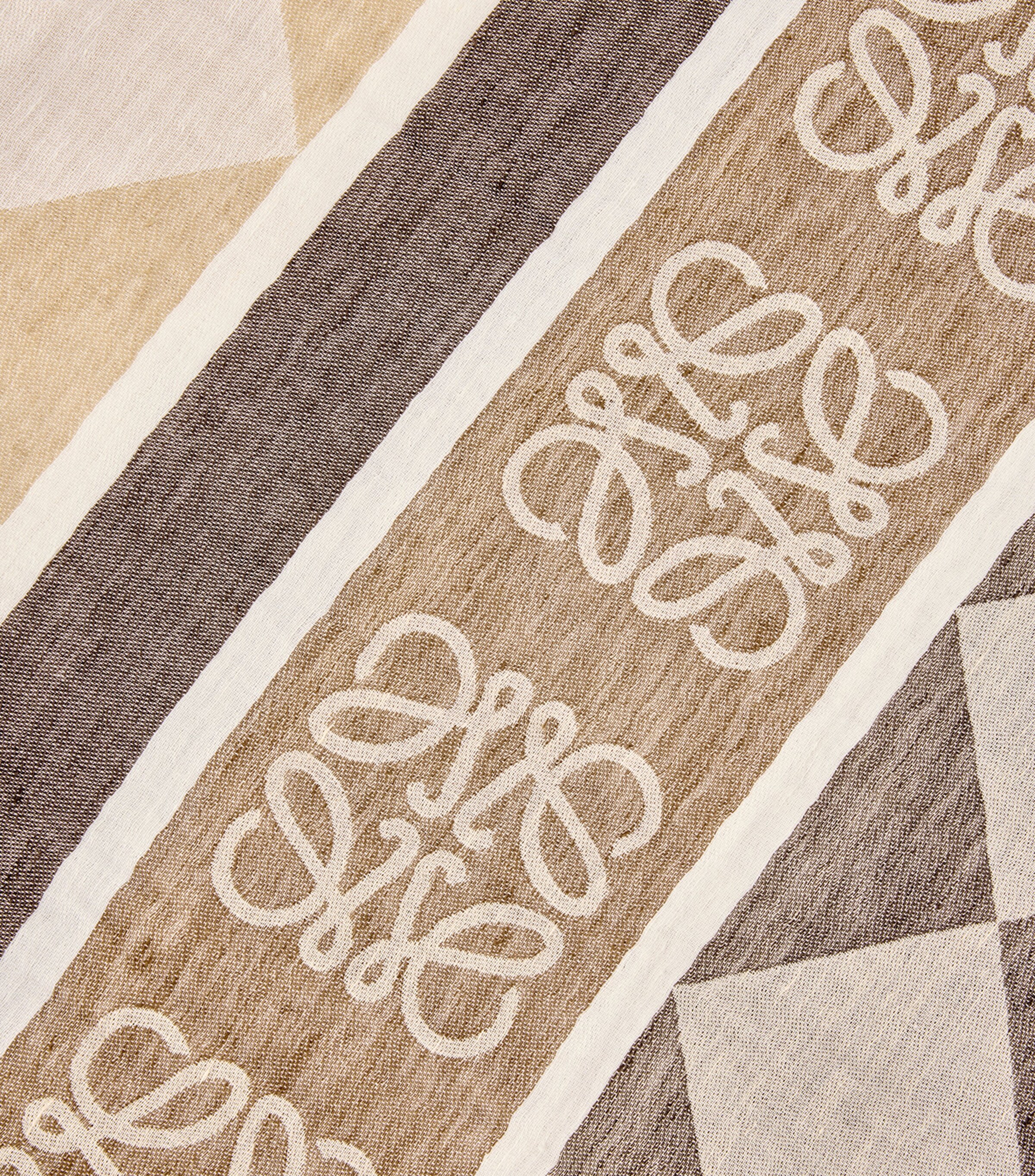 LOEWE x Paula's Ibiza Linen-Cotton Scarf Light/dark Beige Image 4