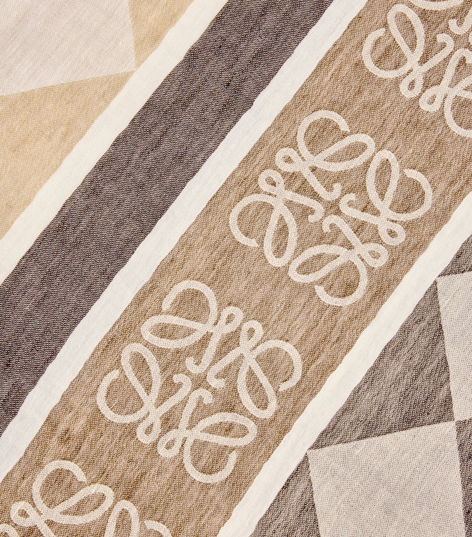 x Paula's Ibiza Linen-Cotton Scarf LIGHT/DARK BEIGE Image 4