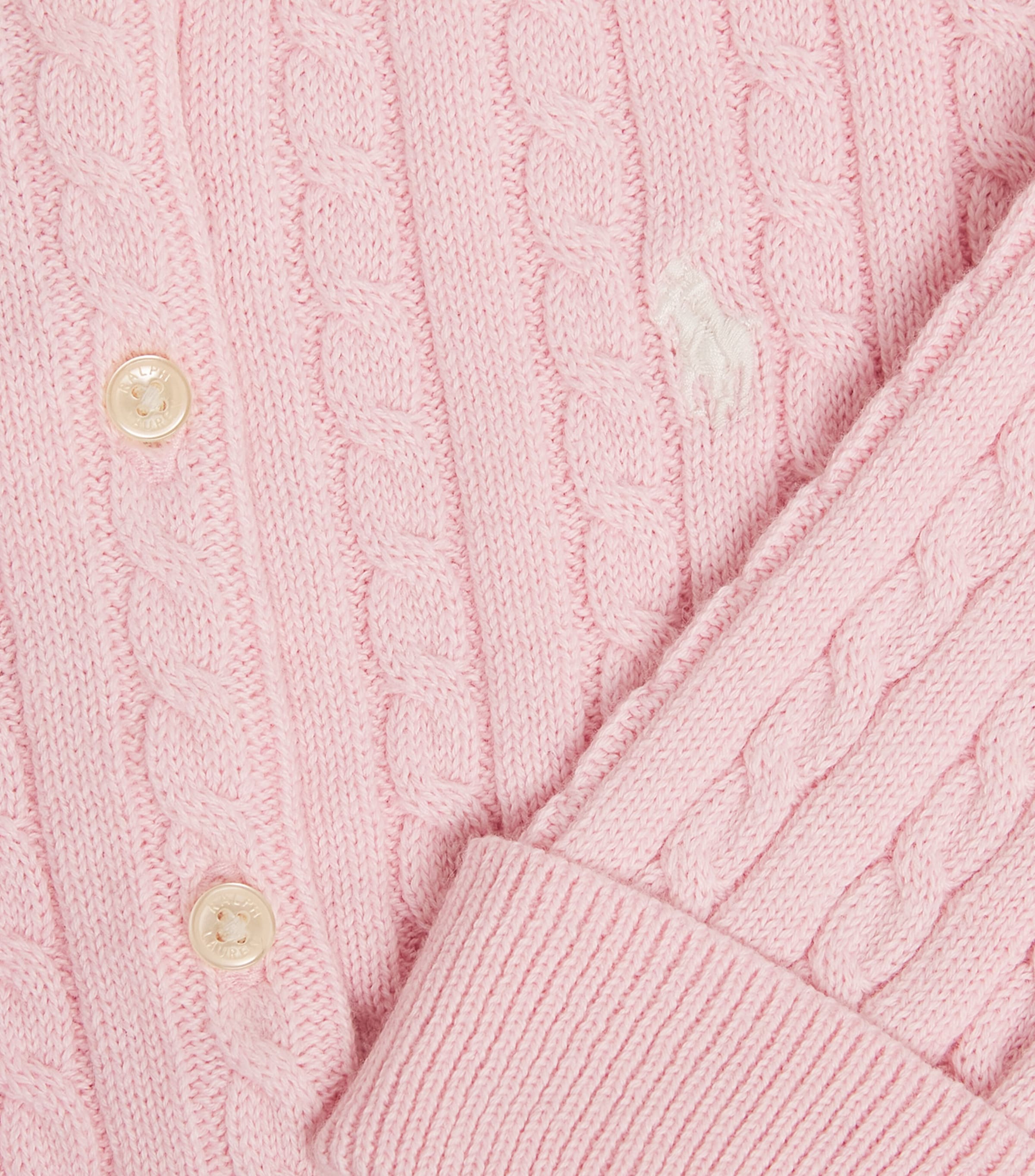Cotton Cable-Knit Cardigan (3-24 Months) HINT OF PINK Image 3