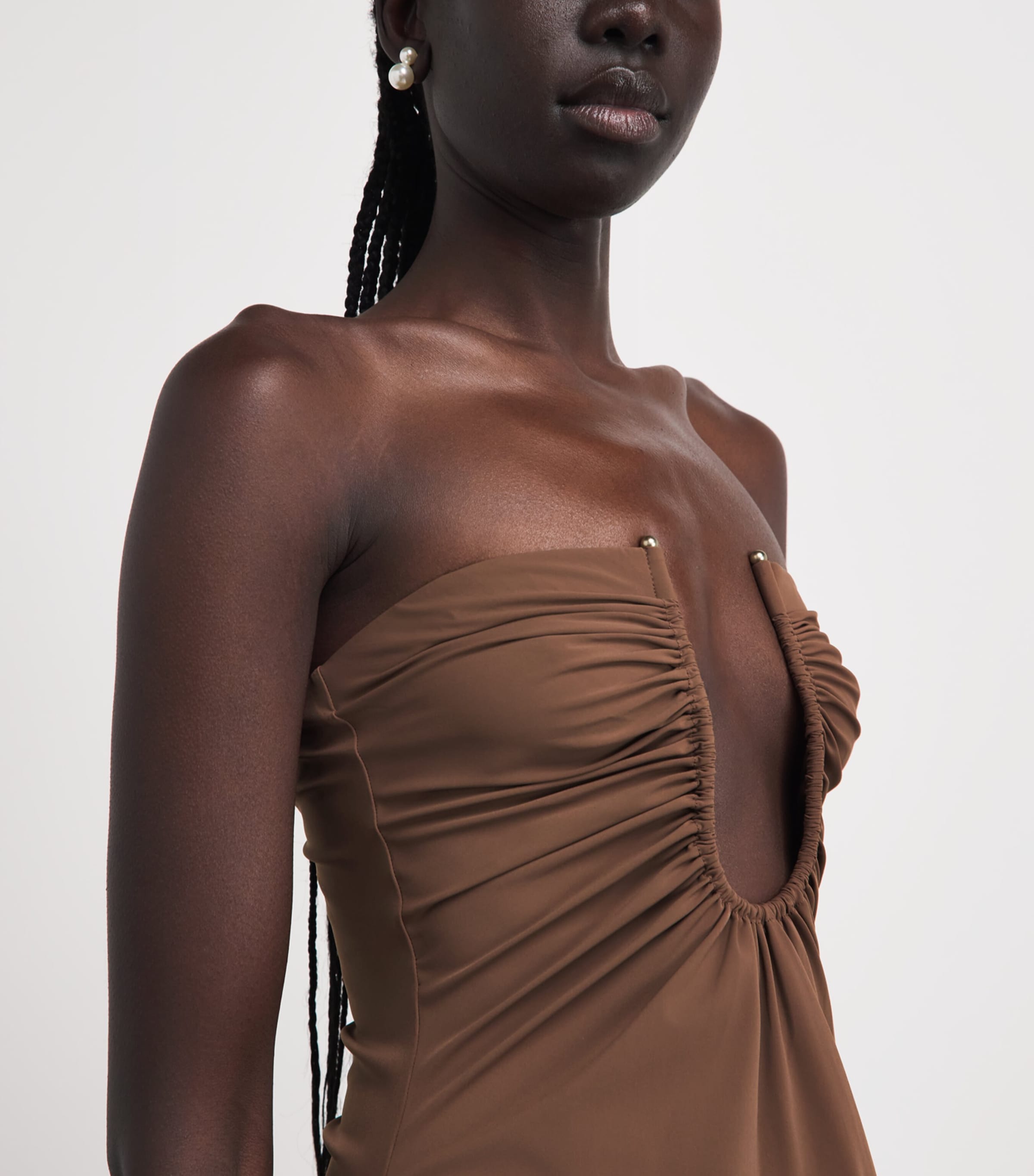 Christopher Esber Womens Arched Maxi Dress Husk Brown Image 3