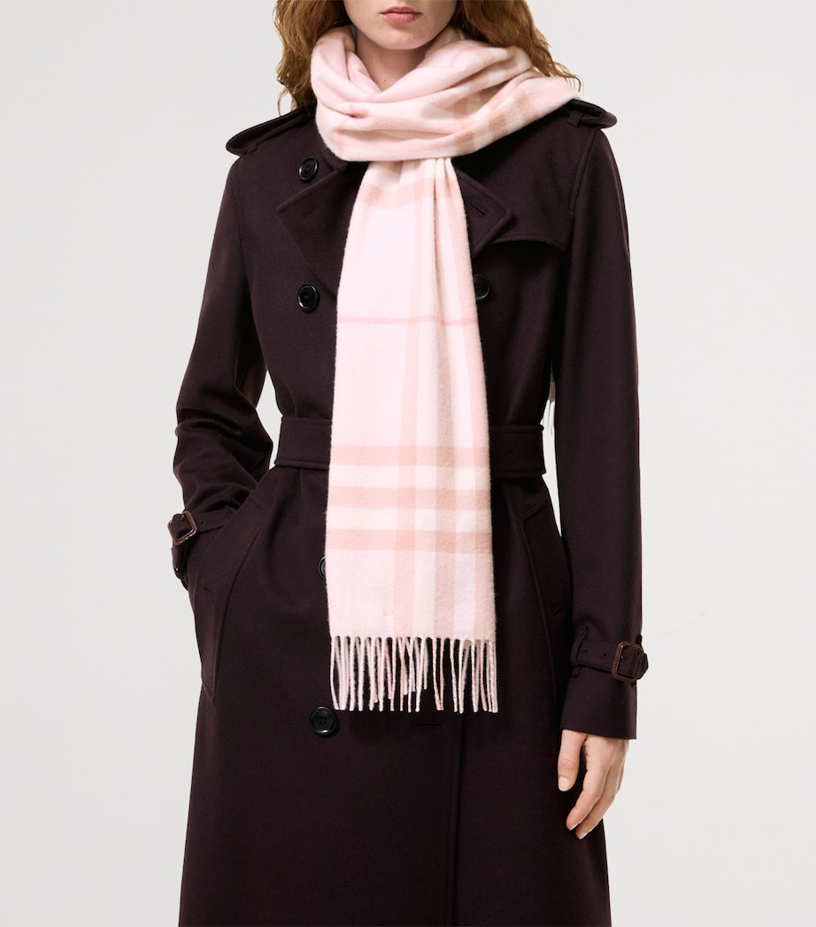 Burberry Cashmere Check Scarf Quartz Pink Image 2