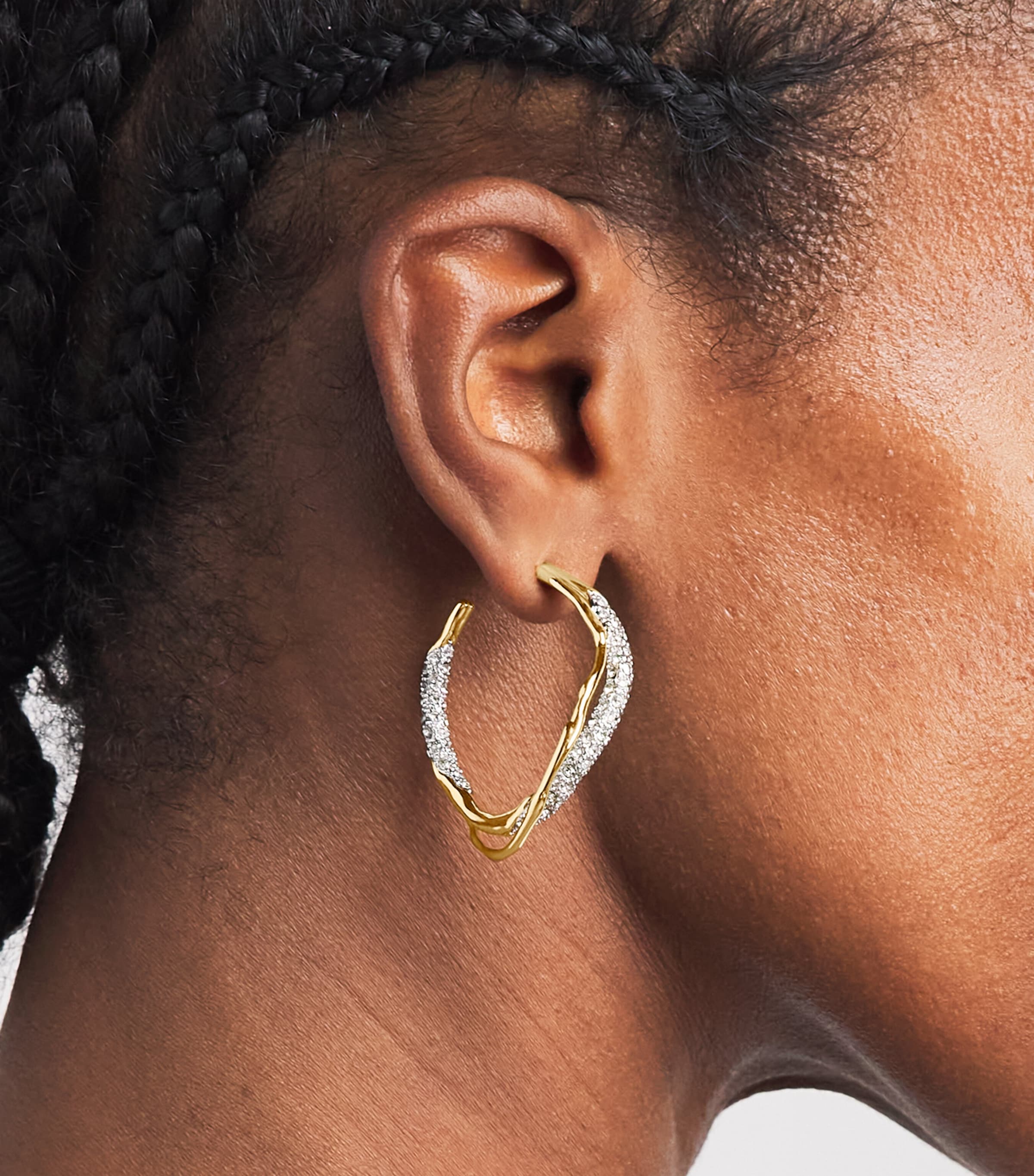 Alexis Bittar Small Gold-Plated Solanales Crystal Twist Earrings Crystals Gold Image 2