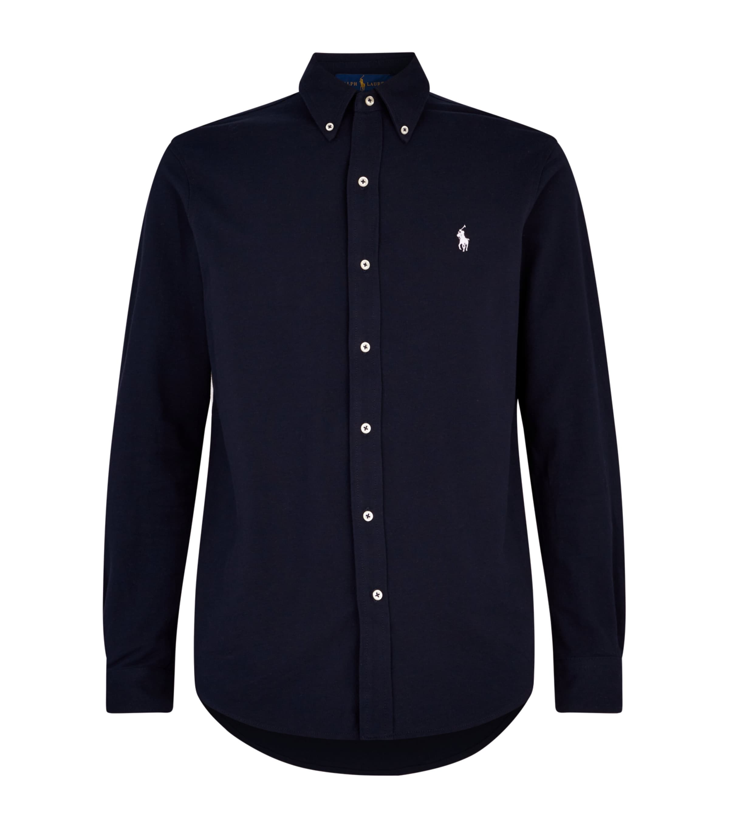 Shop Polo Ralph Lauren Cotton Textured Shirt In Navy