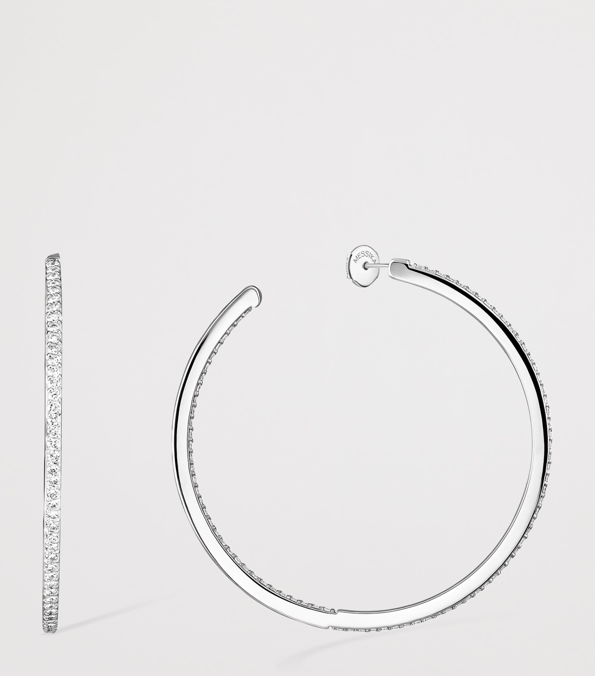 Messika Gatsby Small White Gold and Diamond Hoop Earrings White Gold Image 3