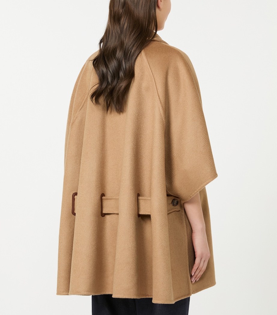 Max Mara Womens Cashmere Oversized Cape Camel Image 4