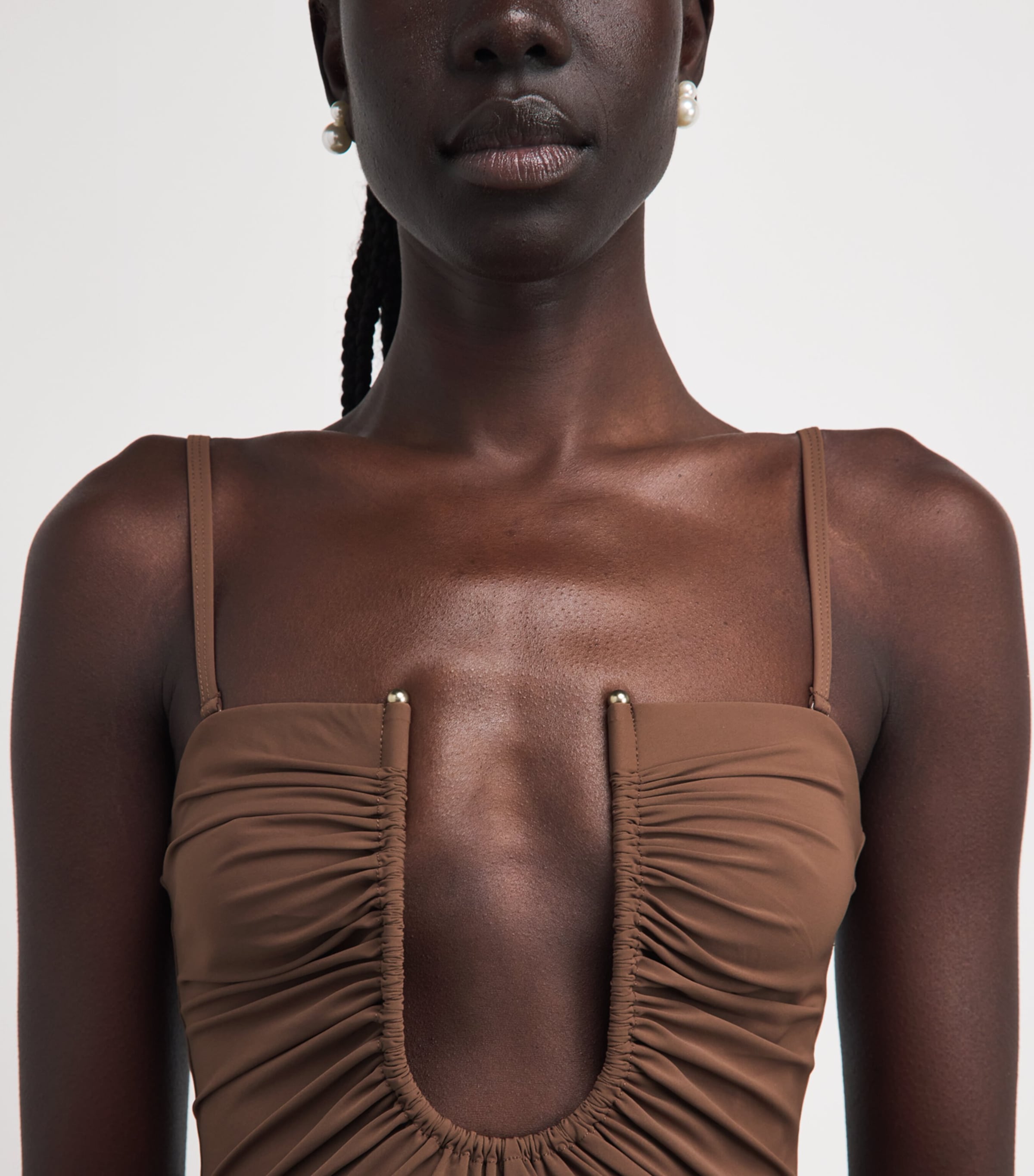 Christopher Esber Womens Arched Maxi Dress Husk Brown Image 5