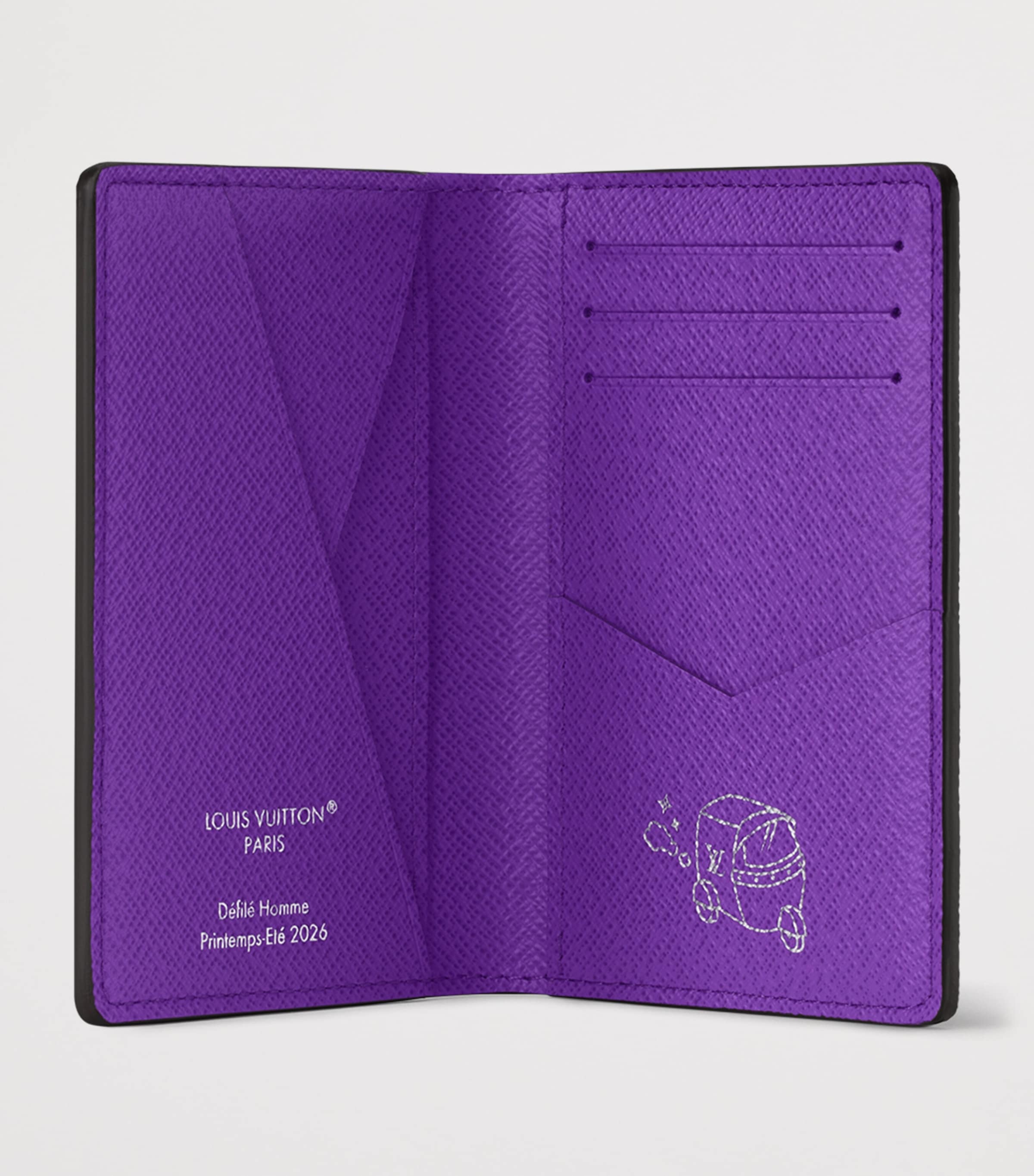 LOUIS VUITTON Leather Gradient LV Card Holder Purple Monogram Image 3