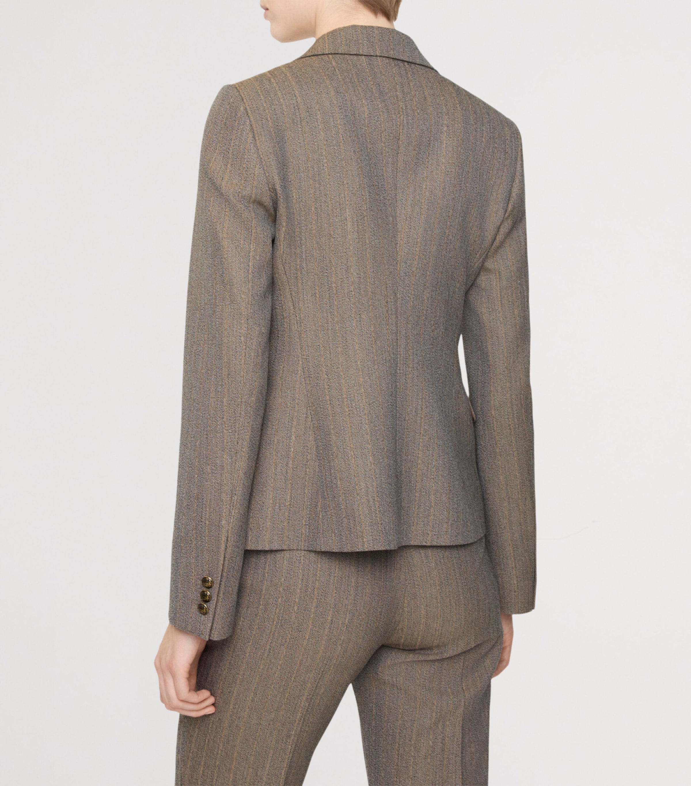 Mouliné Wool Tailored Blazer COFFEE BROWN MELANGE Image 3