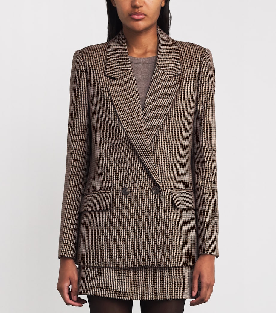 Wool-Blend Houndstooth Quentin Blazer BROWN MULTI Image 3