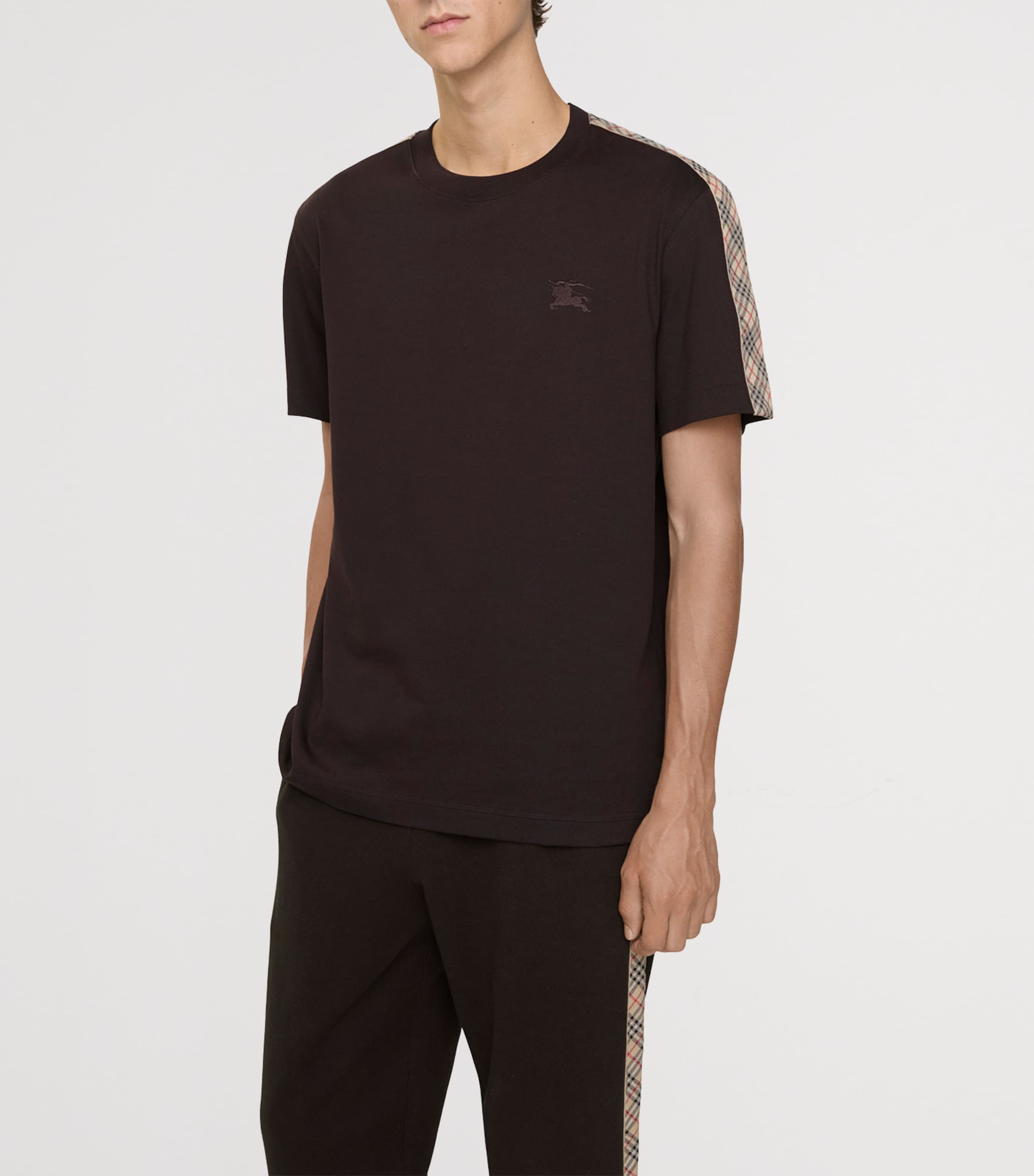 Check-Trim T-Shirt CLOVE BROWN Image 2