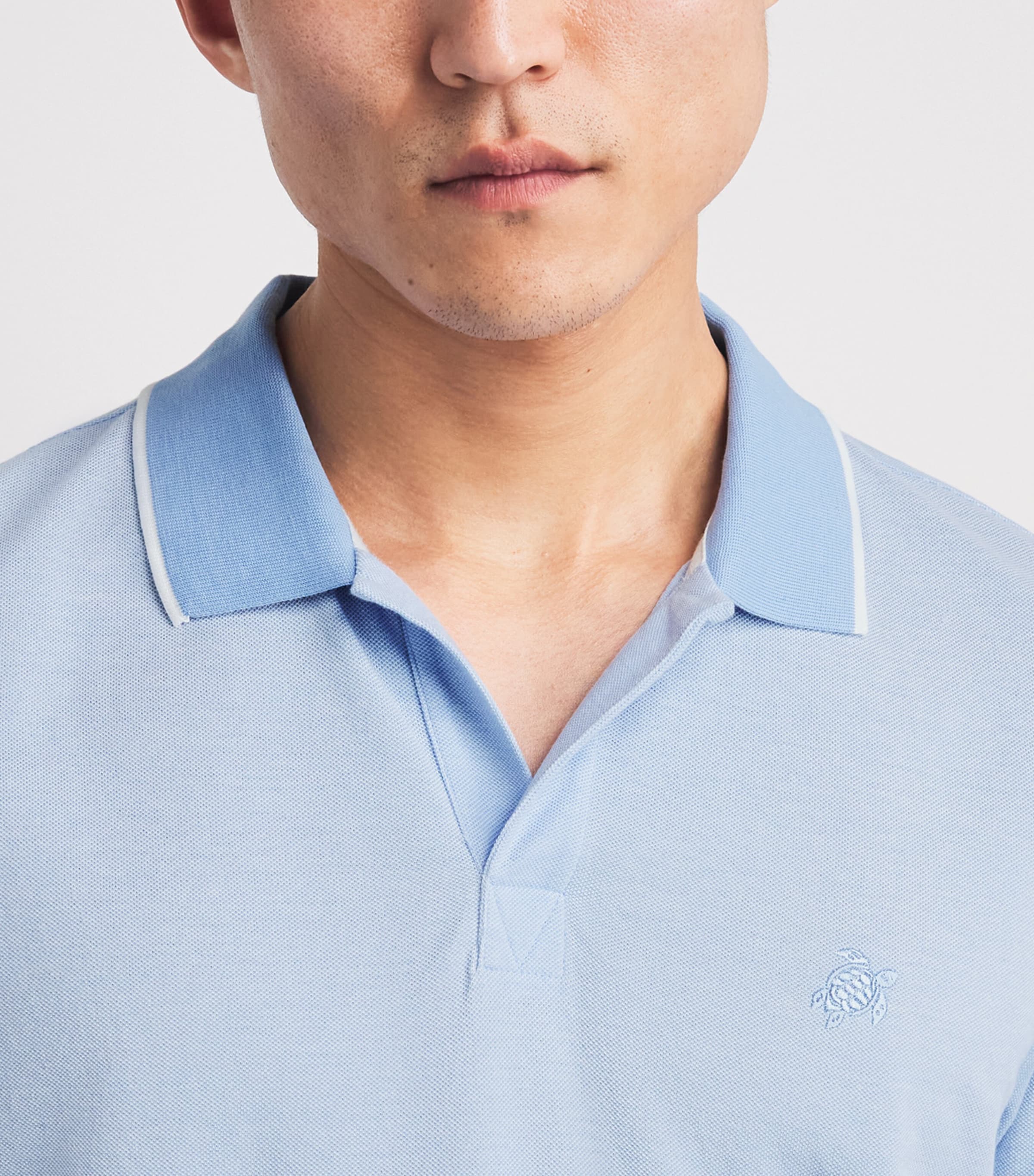 Vilebrequin Mens Cotton Palatin Polo Shirt Cloudy Image 3