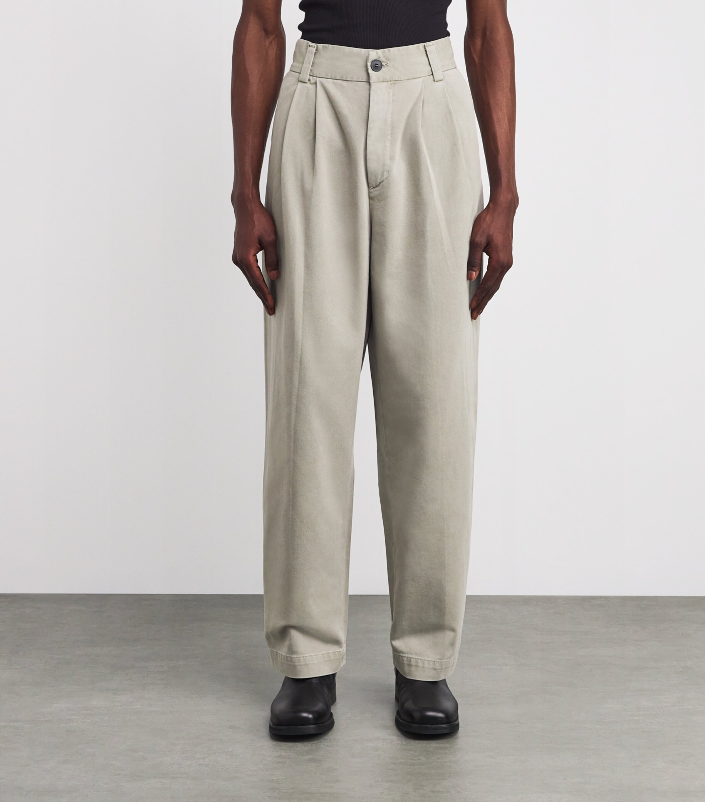 Cotton Pleated Slater Trousers WKR Image 3