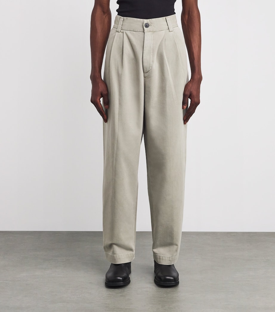 Cotton Pleated Slater Trousers WKR Image 3
