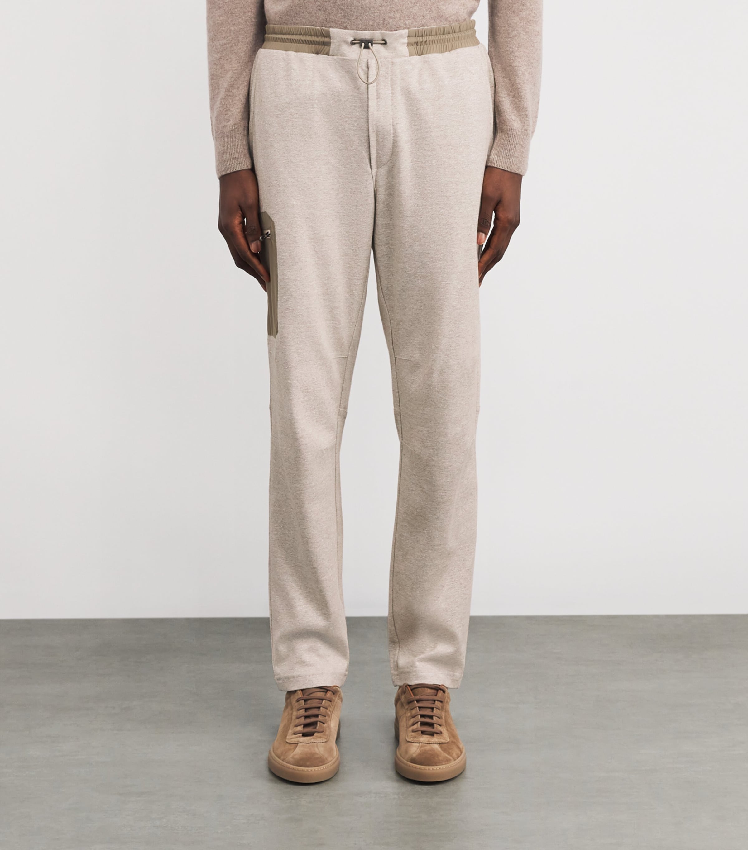 Linen-Cotton Straight Sweatpants X34 DRIFTWOOD Image 3