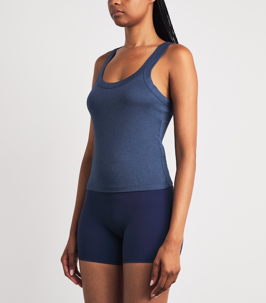 VUORI Womens Energy Racerback Tank Top Blue Coast Heather Image 4