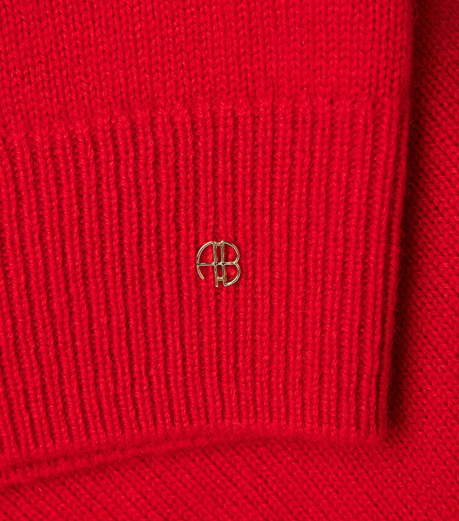 ANINE BING Womens Cashmere V-Neck Lee Sweater Red Image 6
